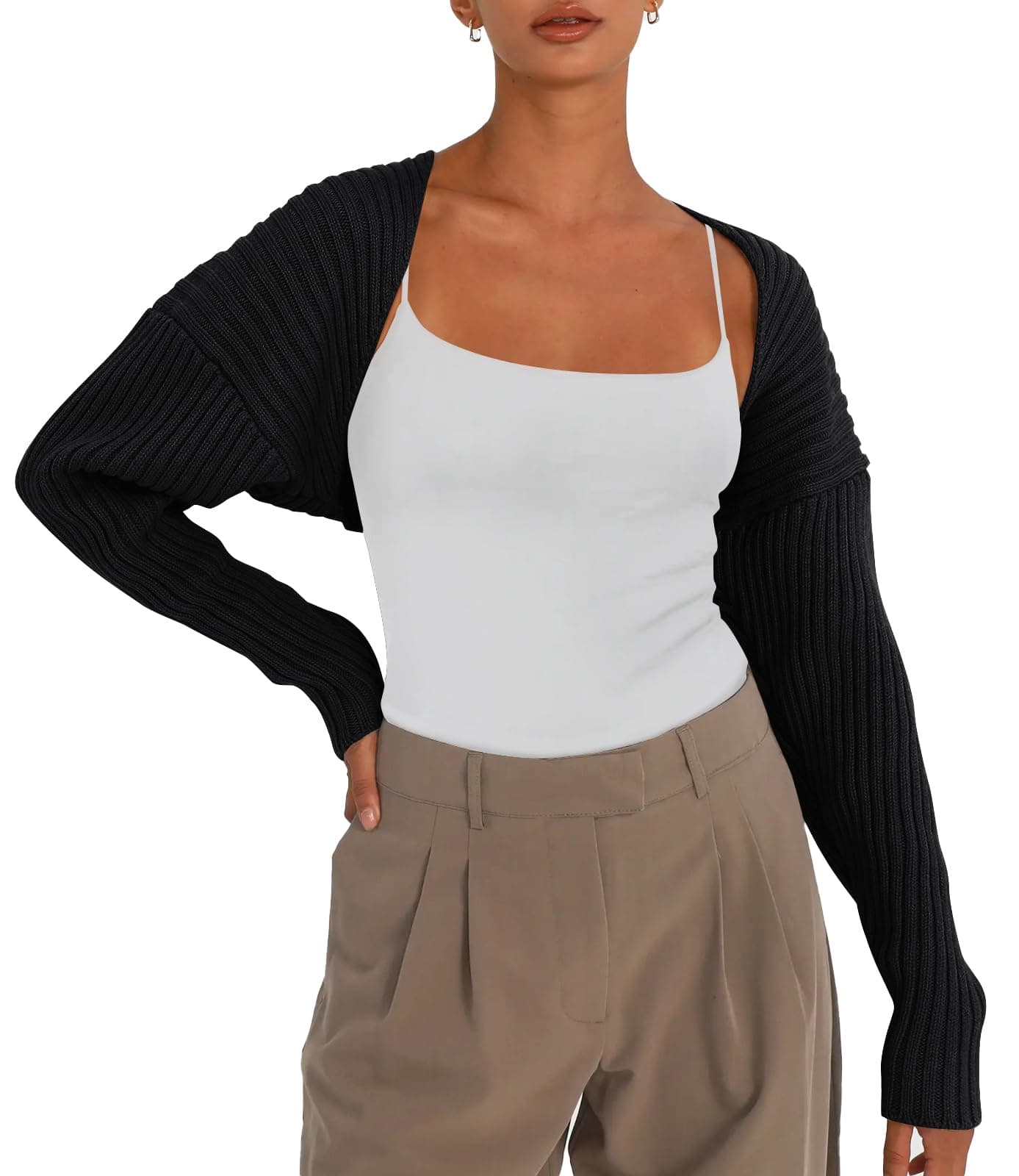 Womens Cropped Cardigans Bolero Shrug Fall Sweater Cute Tops Fashion Trendy Long Sleeve Outfit Y2K Clothes