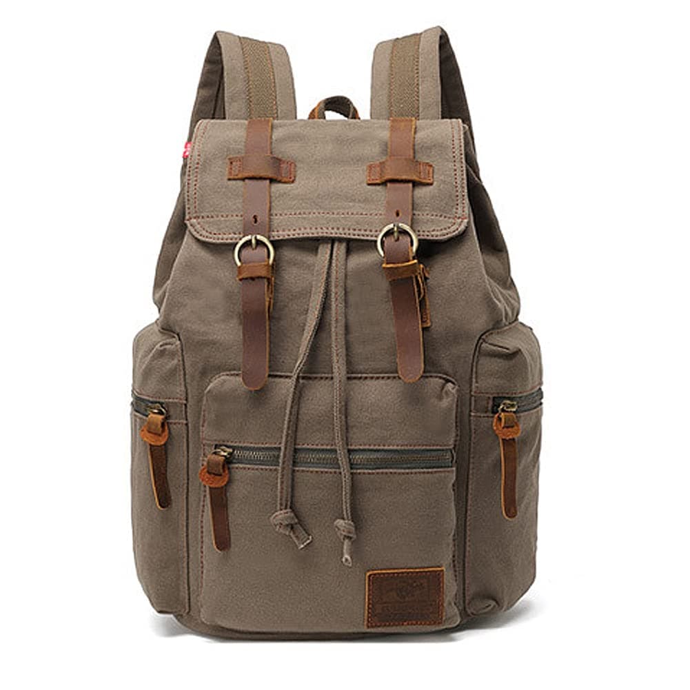High Capacity Canvas Vintage Backpack - for School Hiking Travel 12-17" Laptop Backapcks for Men Casual Daypacks