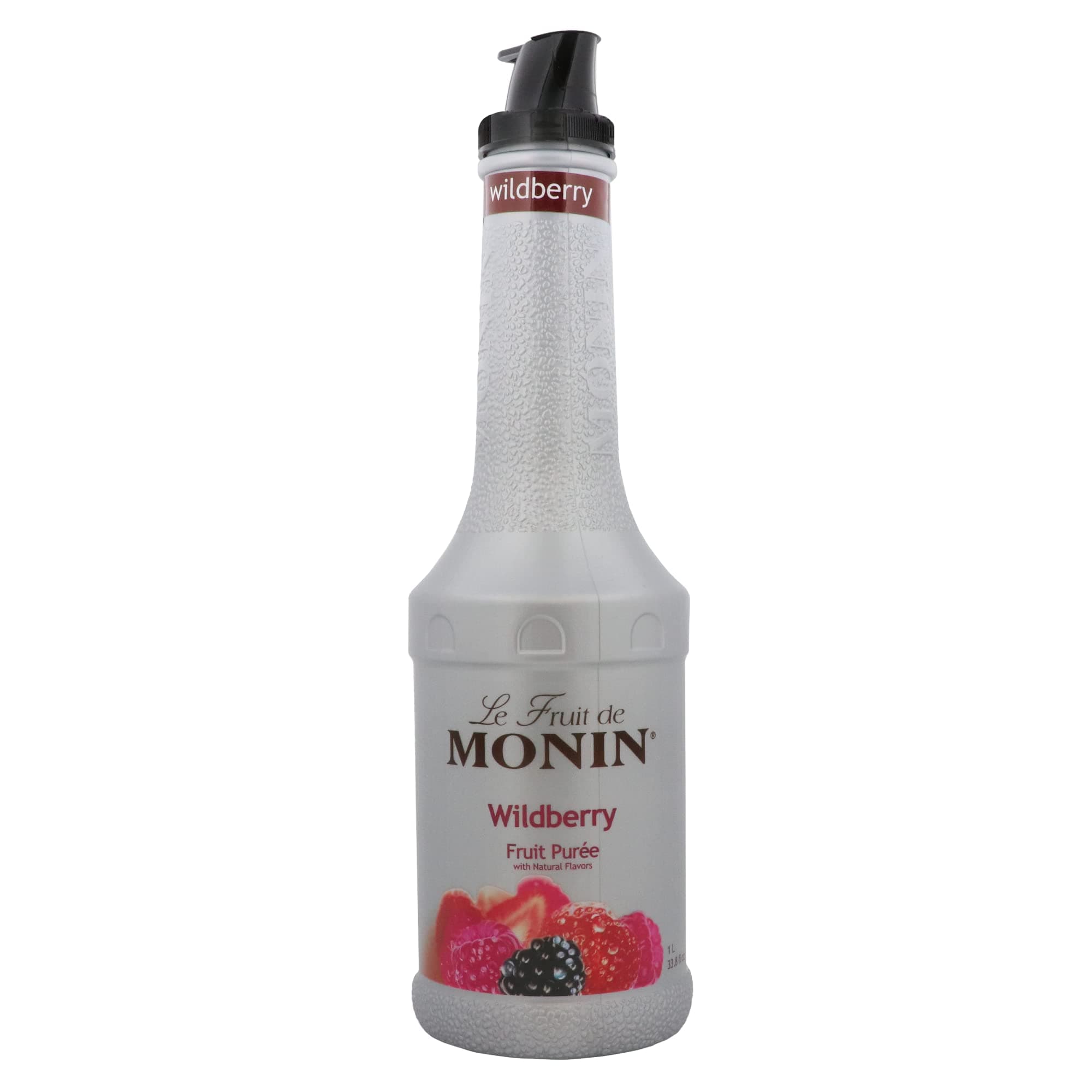Monin - Wildberry Purée, Rich Berry Flavor, Great for Teas, Sodas, Cocktails, & More, Natural Flavors, No Artificial Sweeteners or Ingredients, Gluten-Free, Vegan, Non-GMO, Clean Label (1 Liter)