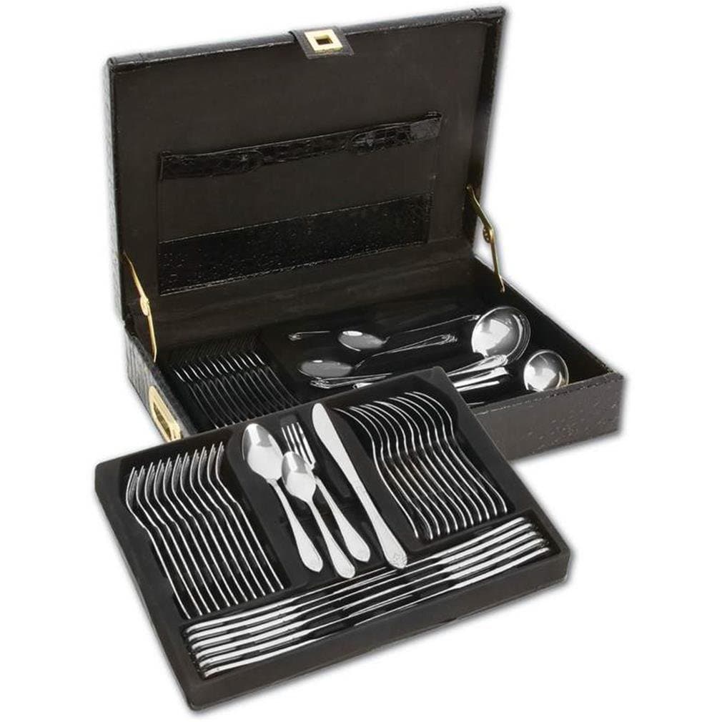 Sterlingcraft 72pc Heavy Gauge Surgical Stainless Steel Flatware+Hostess Set Gift Boxed