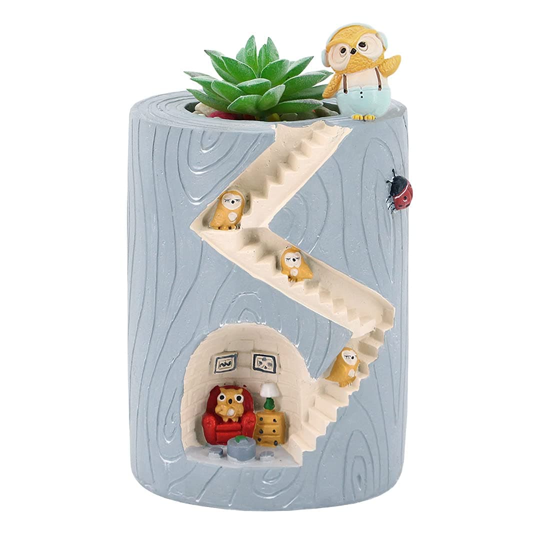 Segreto Creative Plants Pots Flower Pots Vase for Succulent Plants with Owl Family
