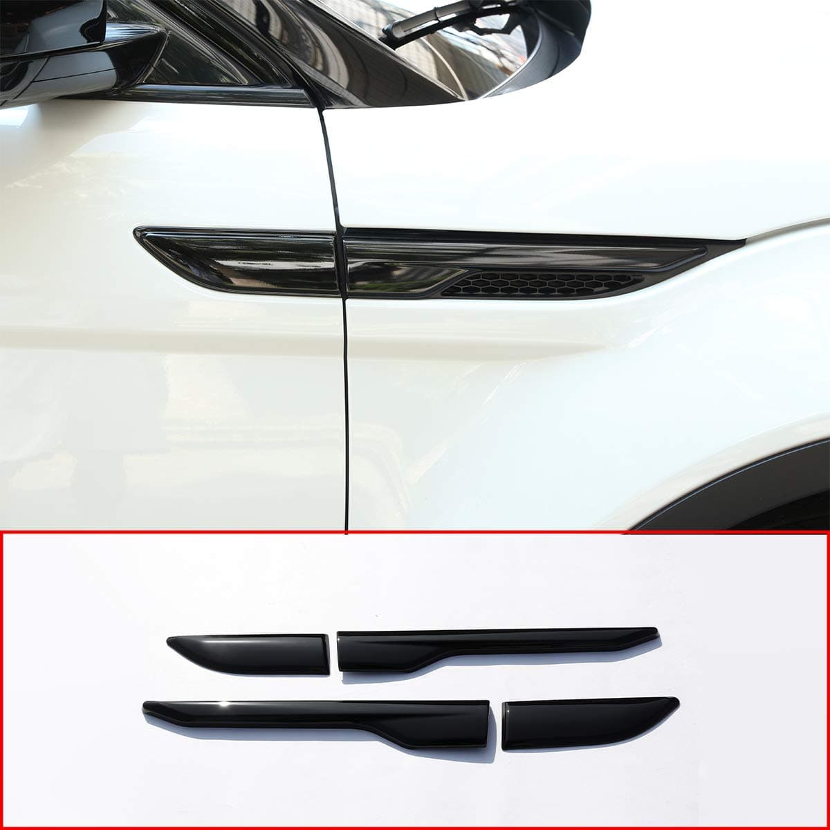 METYOUCAR ABS Side Door Fender Air Vent Outlet Trim For Land Rover Range Rover Evoque 2012-2017 (Piano black)