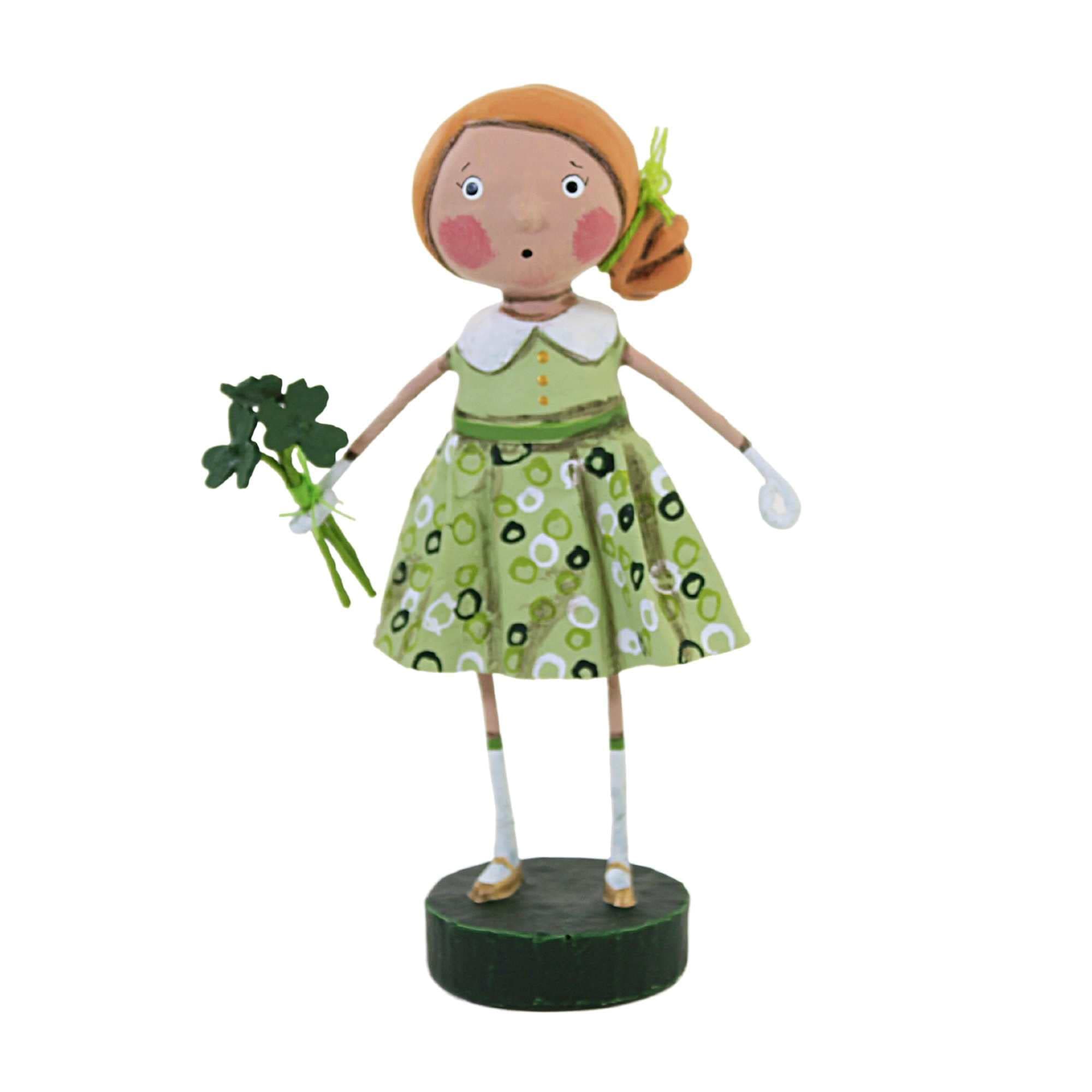 Lori Mitchell Chloe's Clovers, 6.0 , Polyresin, St. Patrick's Day Good Luck, Holiday Figurines, 14493 Green 6 In H X 3.75 In W X 2 In D