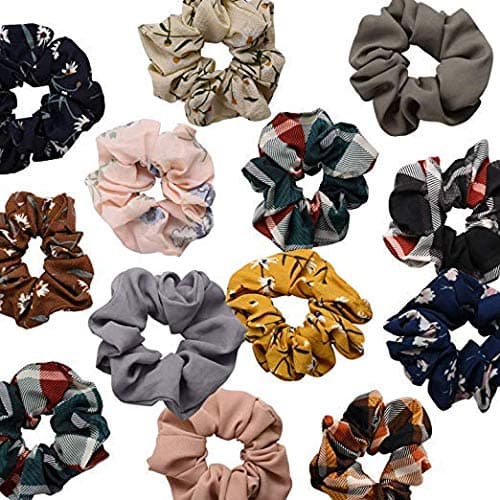 QAPPDA Mix Color Hair Scrunchies,Chiffon Flower Hair Bubble Elastic Hair Bands For Women,Hair Scrunchy Headbands Ponttail Holder Chiffon Hair Ties For Girls 20 Pack