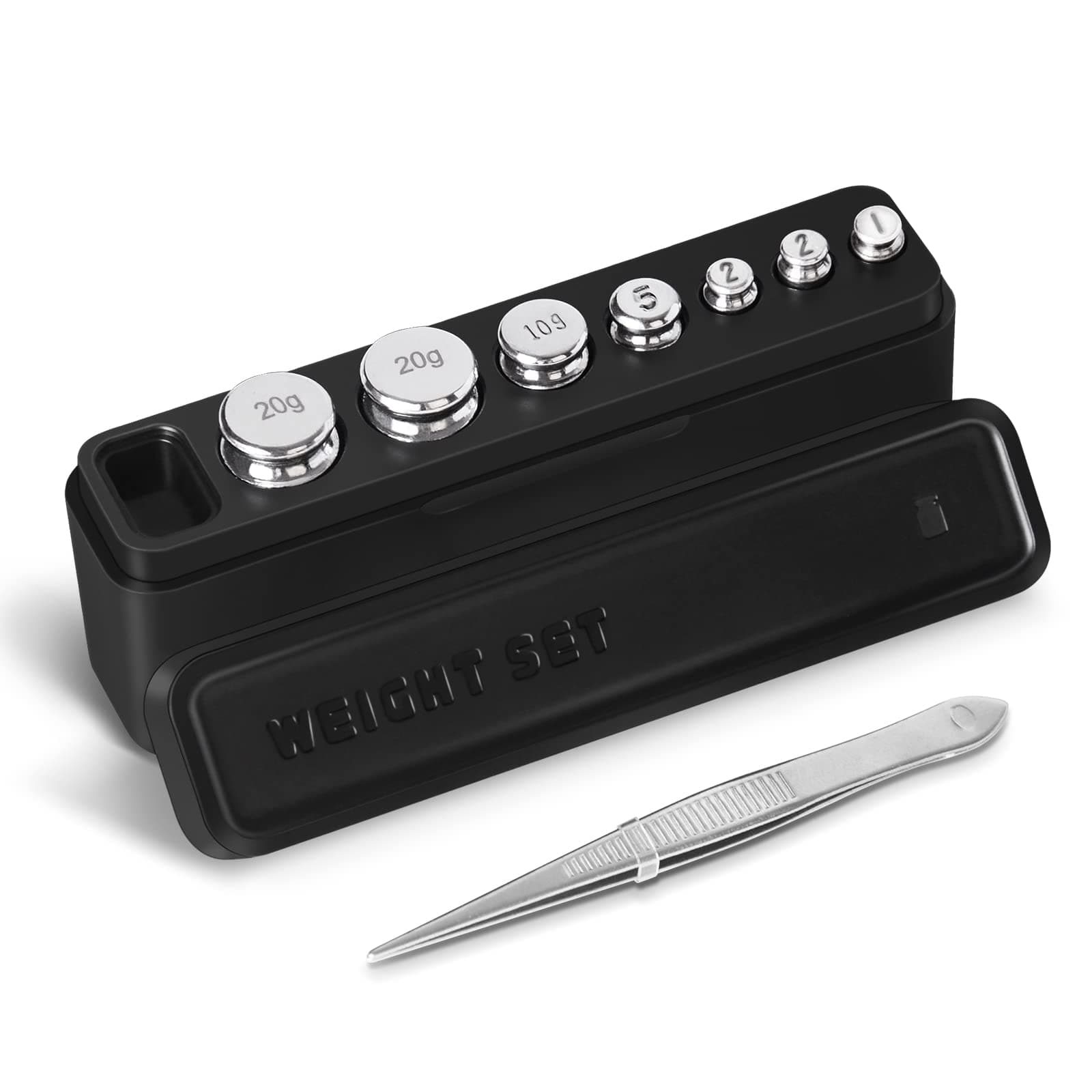 Fuzion Calibration Weights 60g Total, M1 Class 1g 2g 5g 10g 20g Stainless Steel Scale Calibration Weight Kit, Calibration Weight with Storage Box, Tweezers for Digital Scale Gram Scale Balance