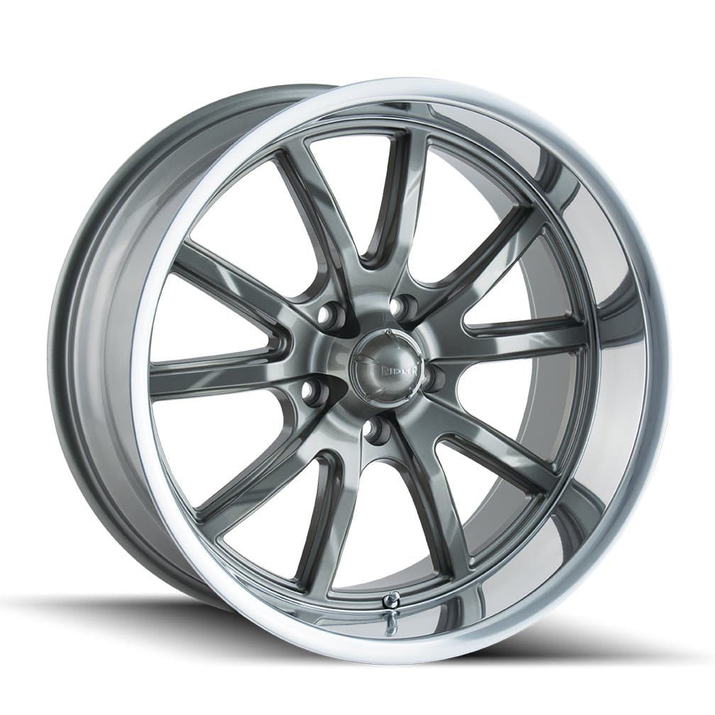 Ridler 650 Grey/Polished Lip Wheel with Painted Finish (20 x 8.5 inches /5 x 120 mm, 0 mm Offset)
