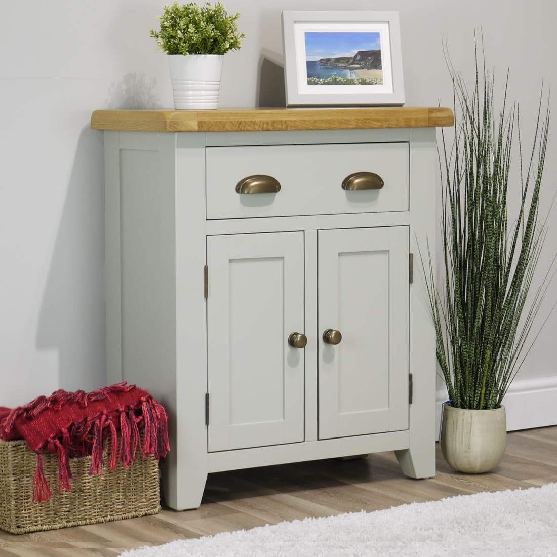 Arklow Painted OakDovetail Grey Mini Sideboard/Living Room Storage