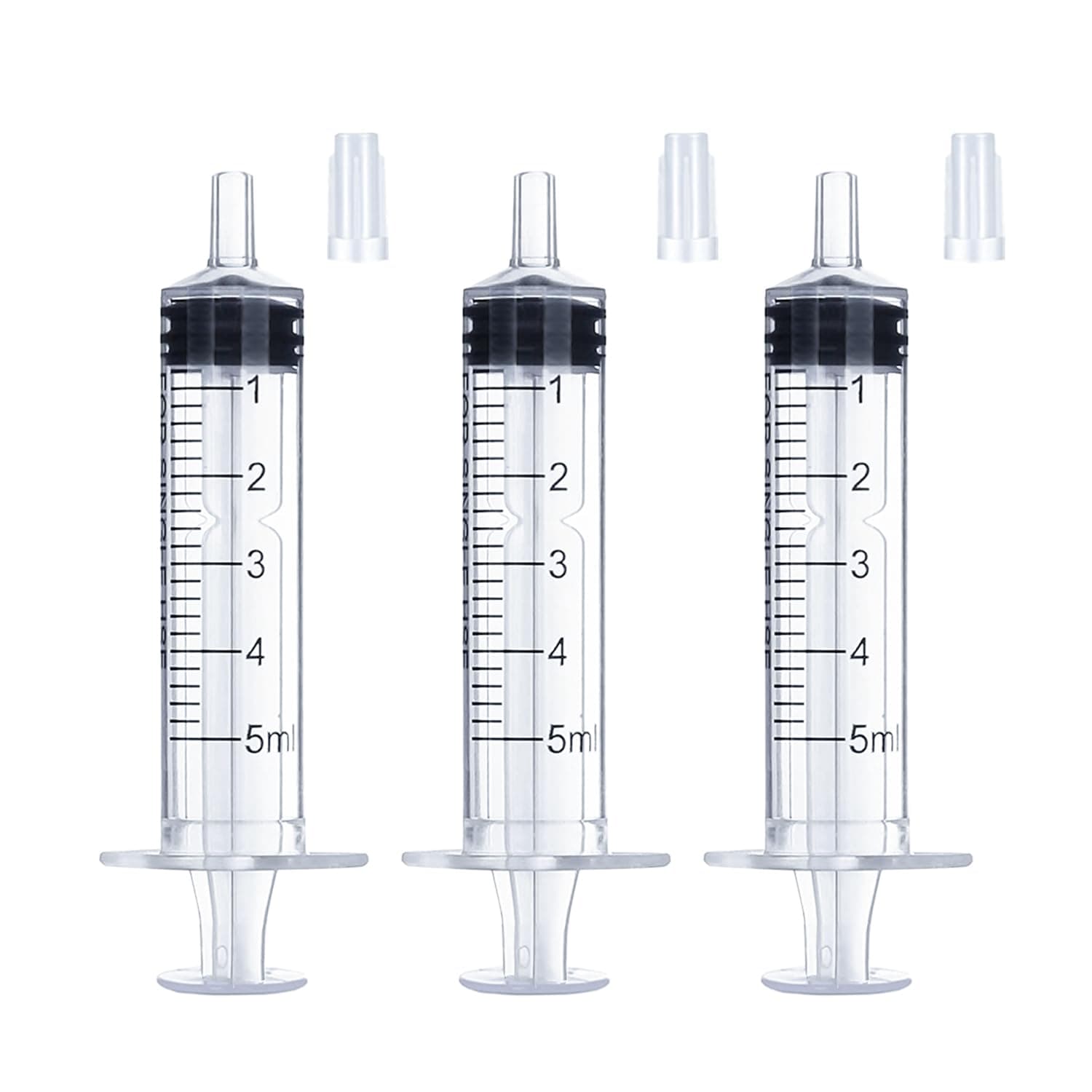 5ml Syringe for Liquid, Oral, Scientific Labs, Measurement, Dispensing, with Cap- 3 Pack 5ml Syringes
