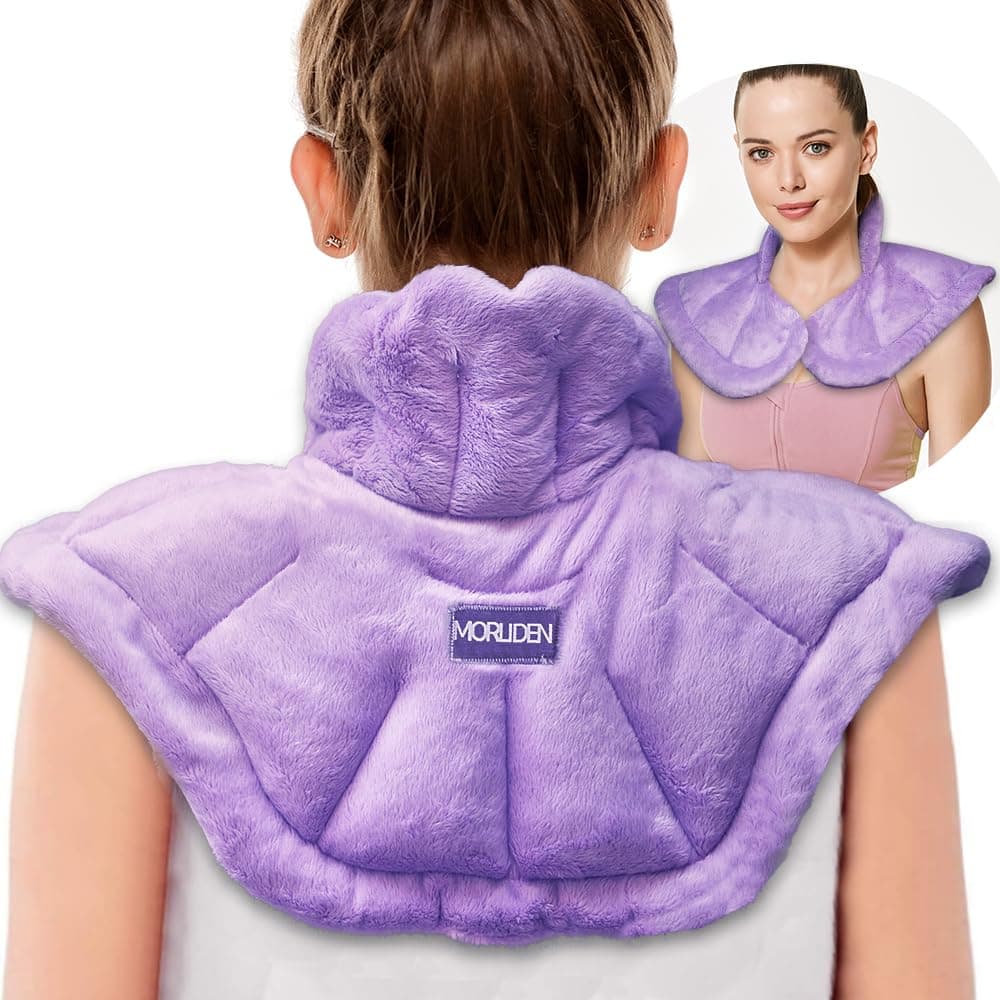 Microwave Heating Pad for Neck and Shoulders, Back Pain Relief with Moist Heated Neck Wrap and Shoulder Heating Pad Microwavable, Cold and Heat Therapy