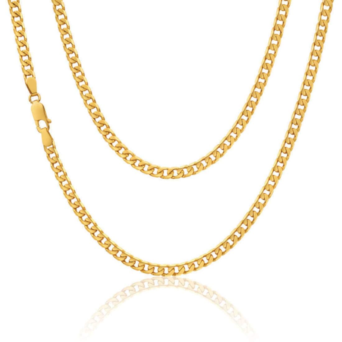 20" Solid 9ct Gold Chain Curb Chain Necklace - 3mm - Yellow Gold Necklace for Women & Men with Jewellery Gift Box