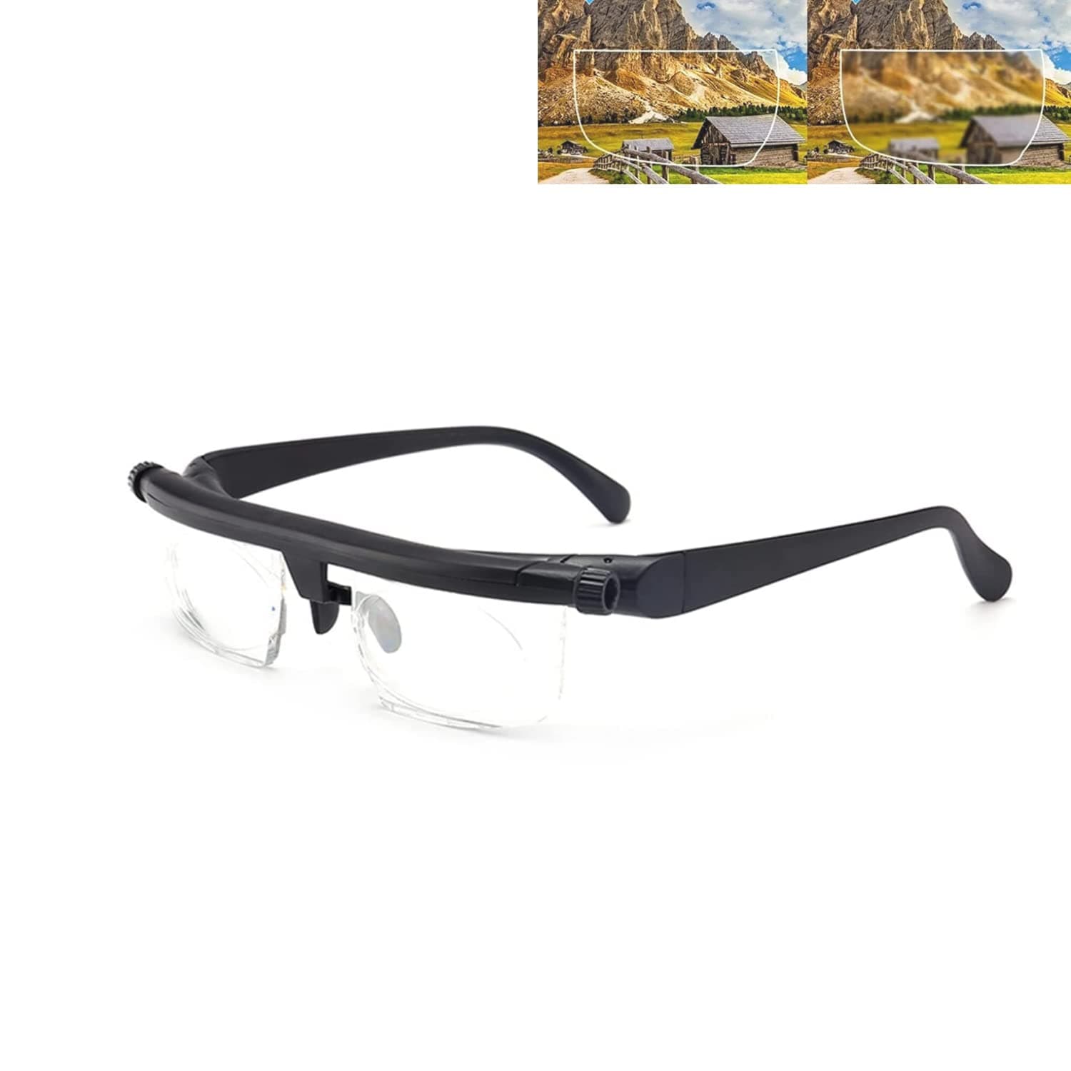 Tiliraiy Adjustable Focus Glasses Dial Vision Near and Far Sight,Flexvision Self Adjusting Glasses,Dial Adjustable Glasses (1)