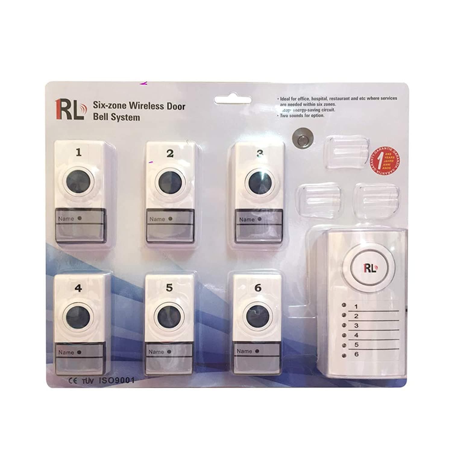 Six Zone Wireless Door Bell for Offices Restaurant RL-05060