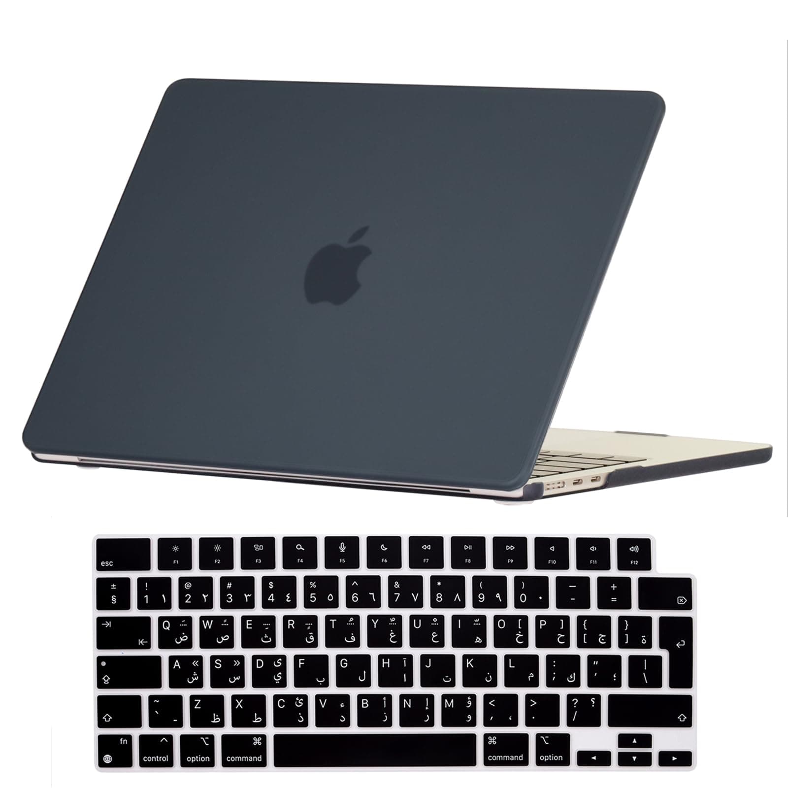 Se7enline Compatible with 13 inch MacBook Air Case M2/M3/M4 Chip 2022-2025 for 13.6 inch Model A2681/A3113/A3240 Laptop Hard Shell Case with Keyboard Cover Skin,(Carbon Fiber) Black
