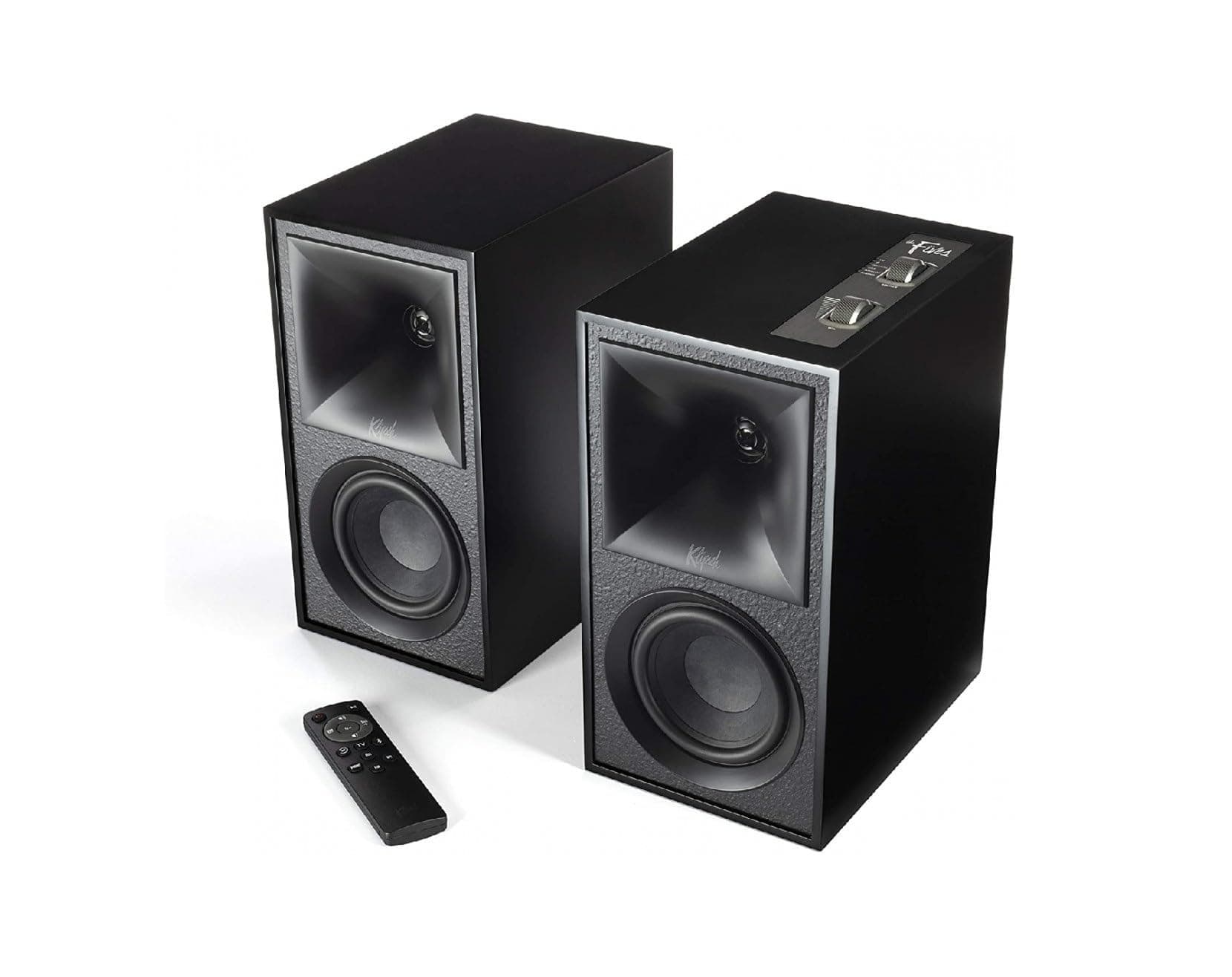 The Fives Powered Bookshelf Speakers – Matte Black Finish with HDMI-ARC, Acoustic Horn-Loaded Technology, Dynamic Bass Equalization, and 192kHz/24-bit High-Resolution Audio