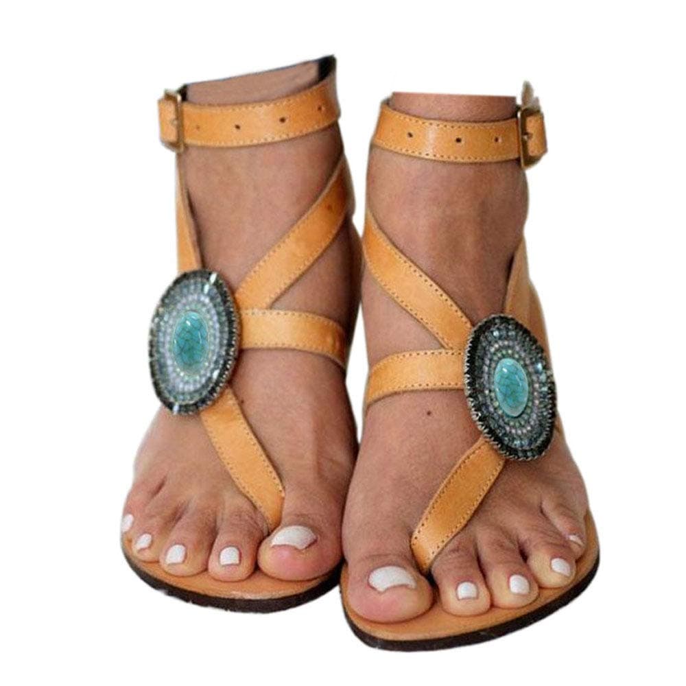 Women's Gladiator Sandals,Cross Tie Flat Sandals,Beach Sandals