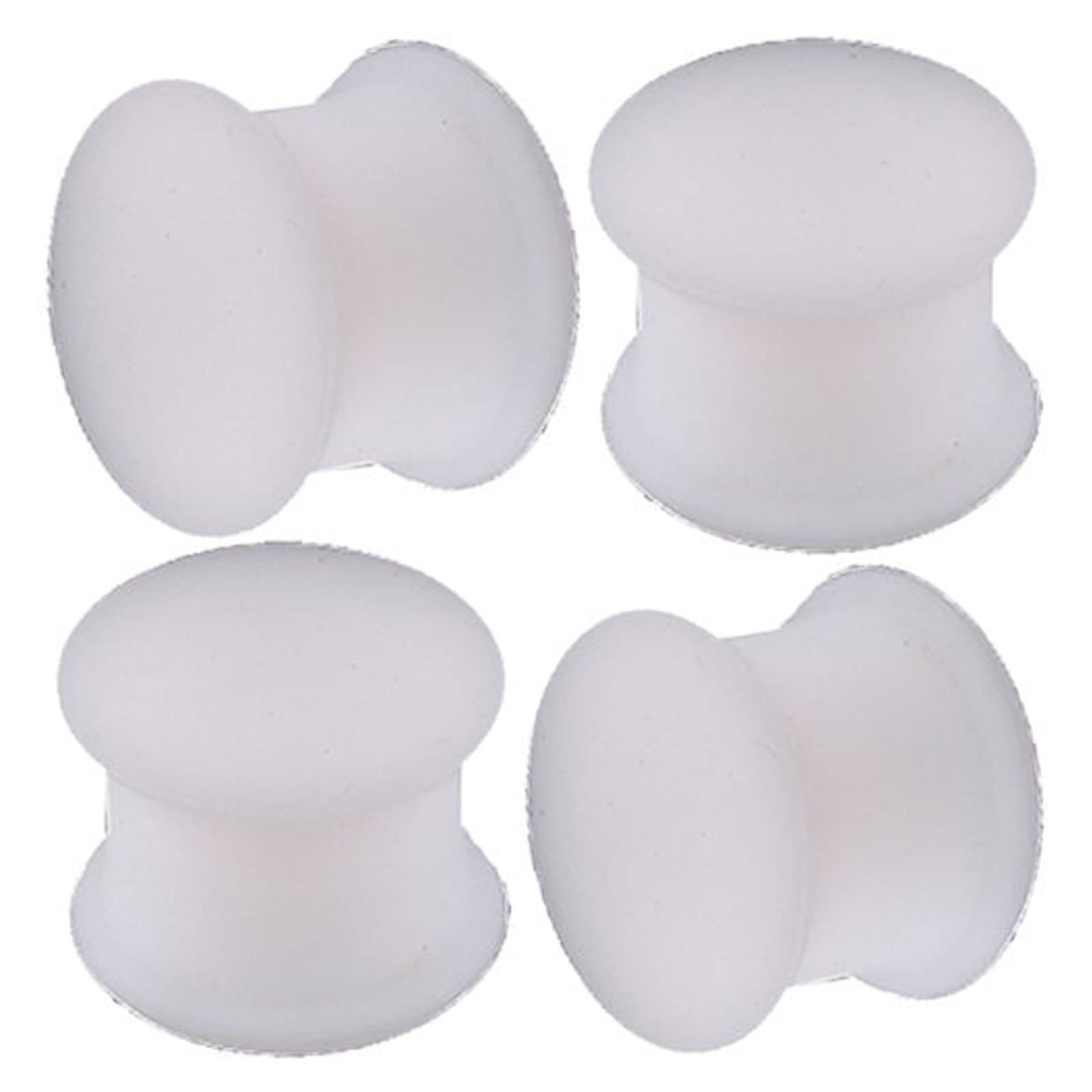 bodyjewellery 00g 00 Gauge 10mm White Double Flare Tunnels Ear Plugs SI03 Wholesale Lot AFMP Ear Stretching Stretchers Bulk Piercing 4Pcs