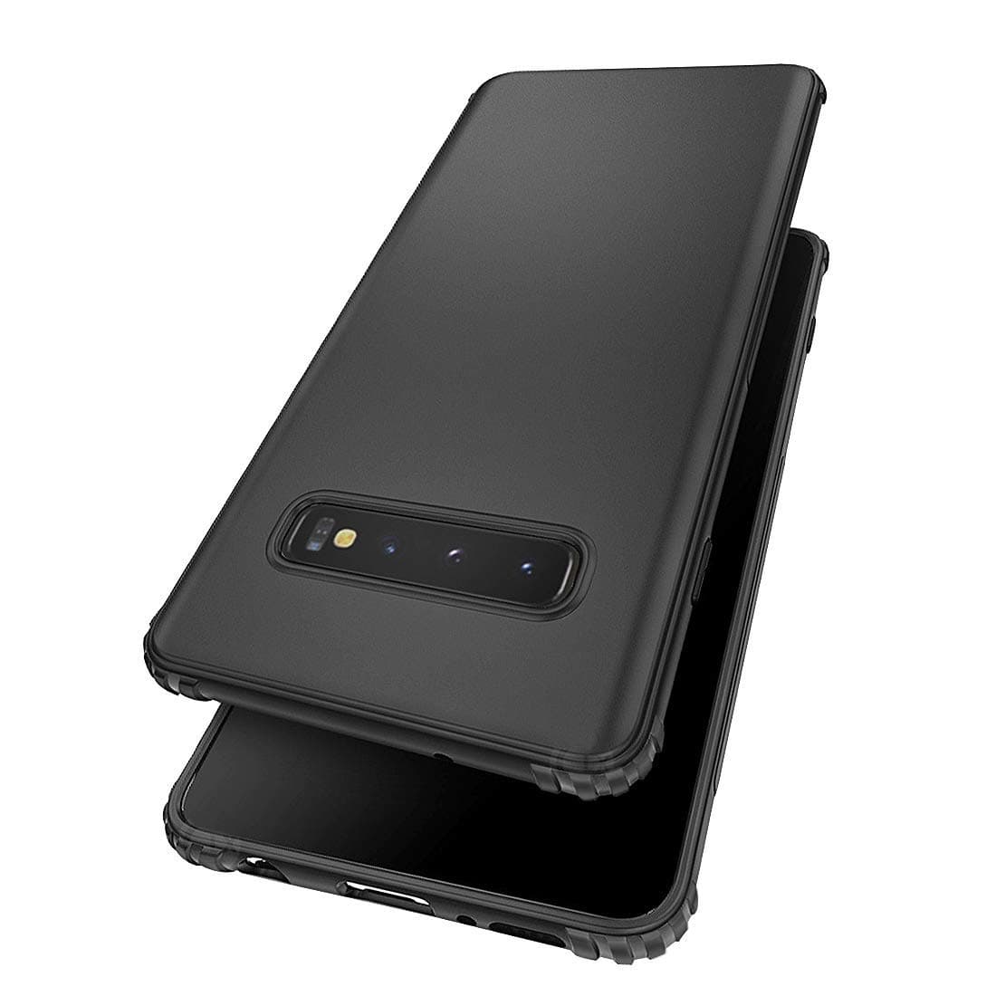 NUPO Samsung Galaxy A90 Case, Ultra Slim Flexible Soft Carbon Fiber,Defender Shockproof Protective Case Cover for Samsung Galaxy A90 (Black)