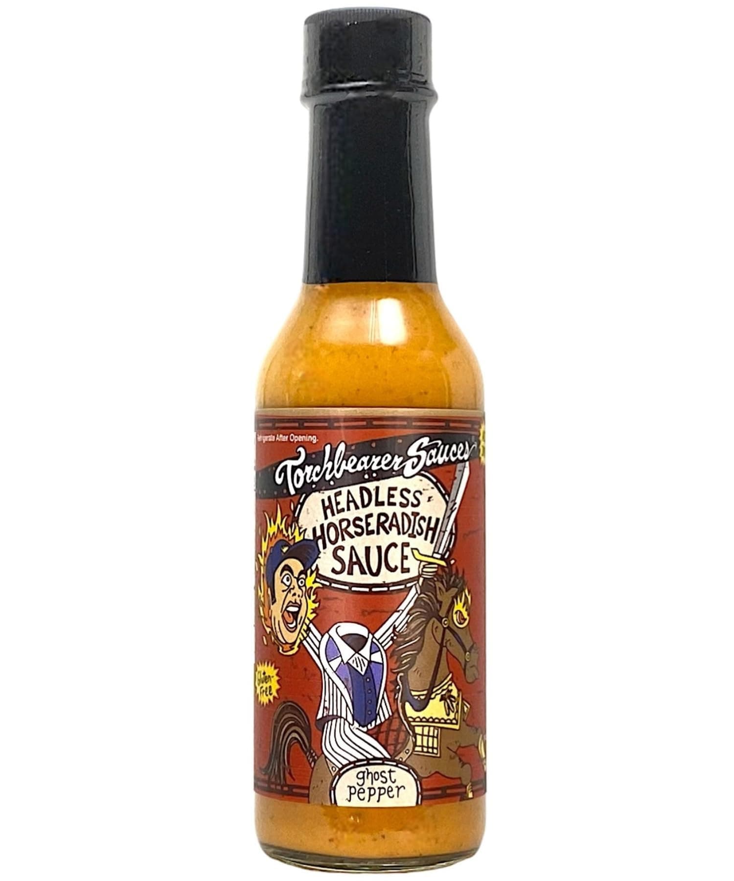 Headless Horseradish Ghost Pepper Hot Sauce 5oz, Heat level 6 - Featured on Hot Ones - All Natural, Extract-Free, Made in USA