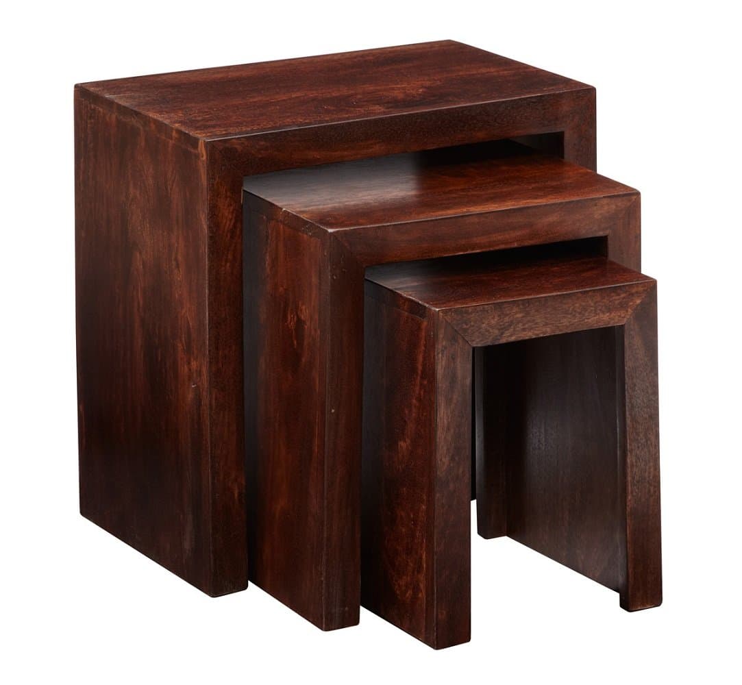 Electra Design Nest of 3 Tables, Deep Walnut