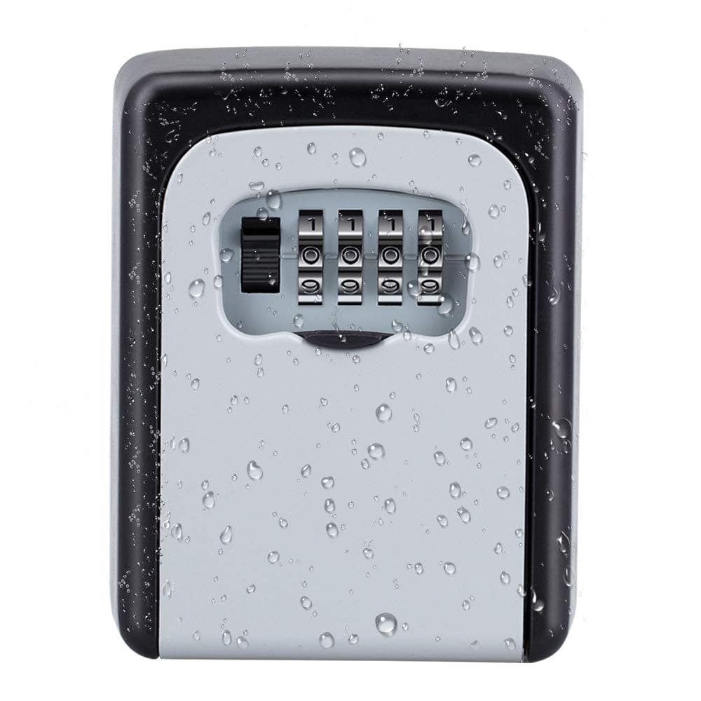 ZHENGE Wall Mounted Spare Key Storage Cipher 4-Digit Combination Lock Box with Resettable Code for Realtors, Contractors, Kids