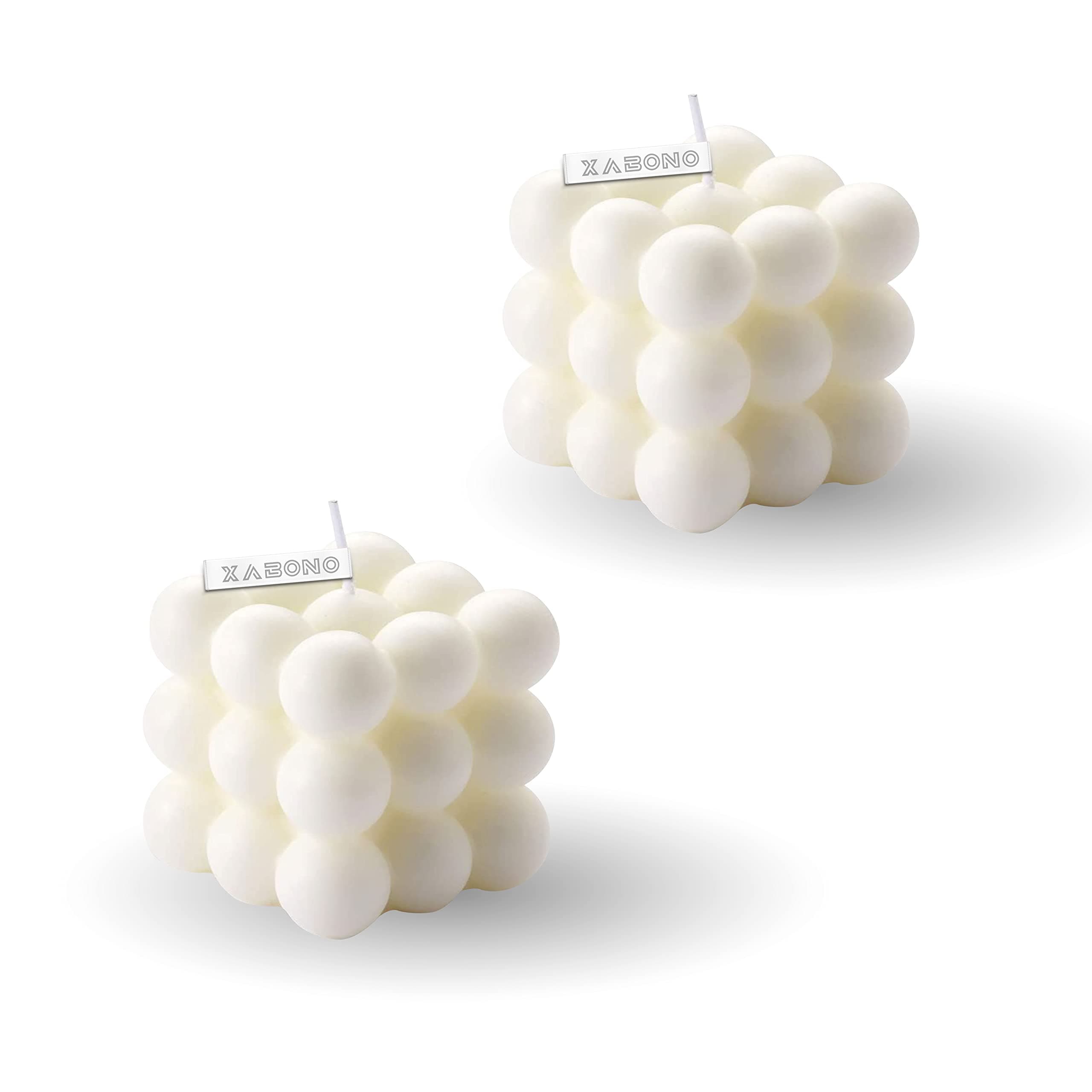 Xabono 2 Pcs Bubble Candle Bubble Candles Color White Home Decoration Bright Candle Trendy Candles Handmade Cube Candle for Bedroom Bathroom Decorations Aesthetic Abstract Decor Set