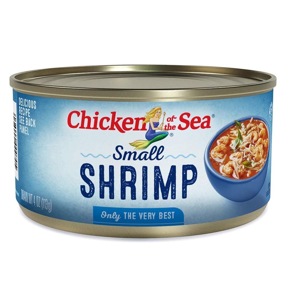 Chicken Of The Sea Small Shrimp, 4oz – Gluten Free, High in Omega 3 Fatty Acids & Protein, No Preservatives, Non-GMO