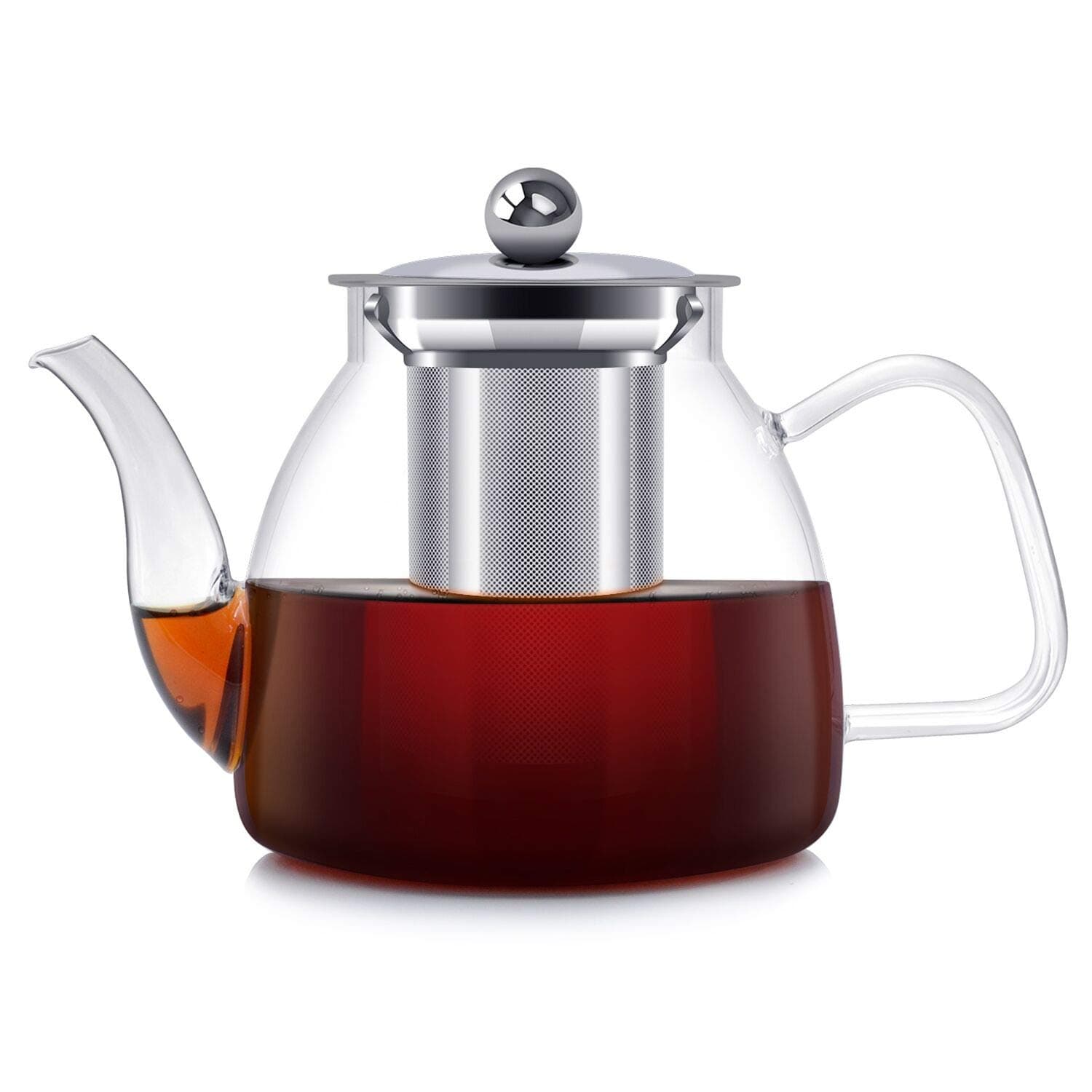 ESEOE Teapot, Glass Teapot with Infuser Loose Leaf Tea Pot , Stove Top Safe Glass Tea Pot and Tea Strainer, Blooming / Flowering/ Loose tea，32 Ounce / 1000 ml
