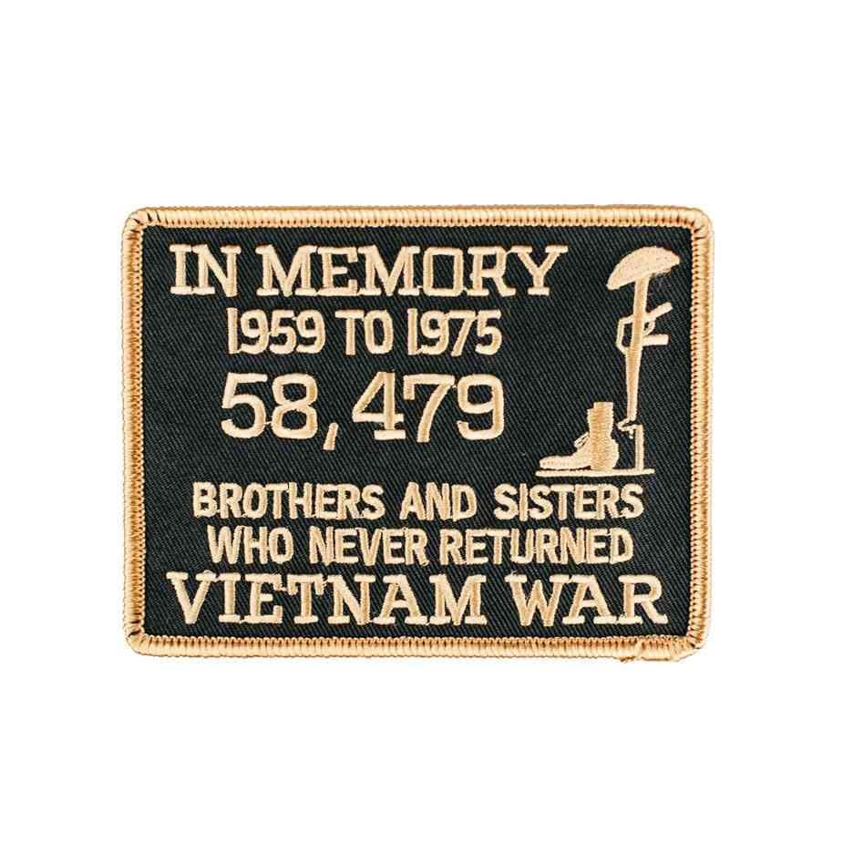 Vietnam in Memory Patch Licensed Military Apparel Patriotic Products Gifts for Veterans Families and Retired VetFriends.com