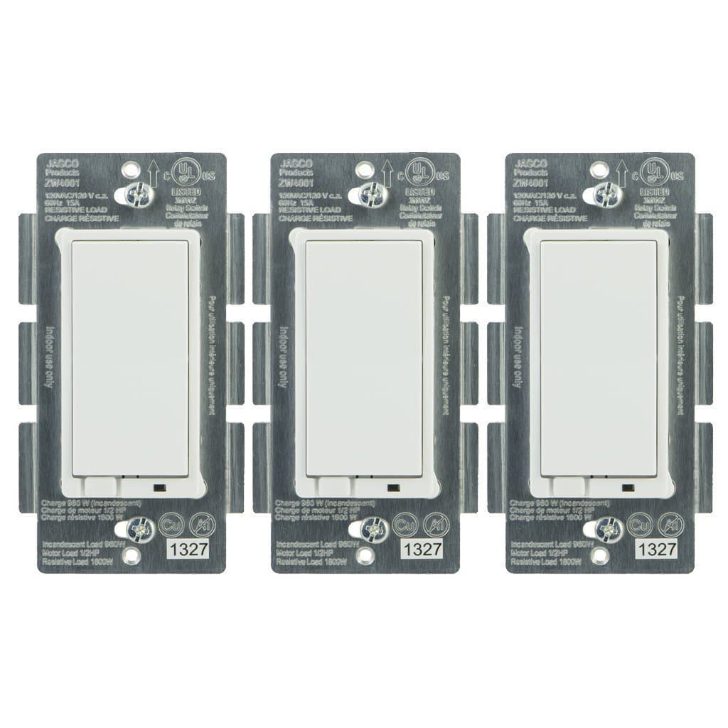 Jasco14318 Z-Wave Plus Wireless Lighting Control On/Off Switch (3-Pack)