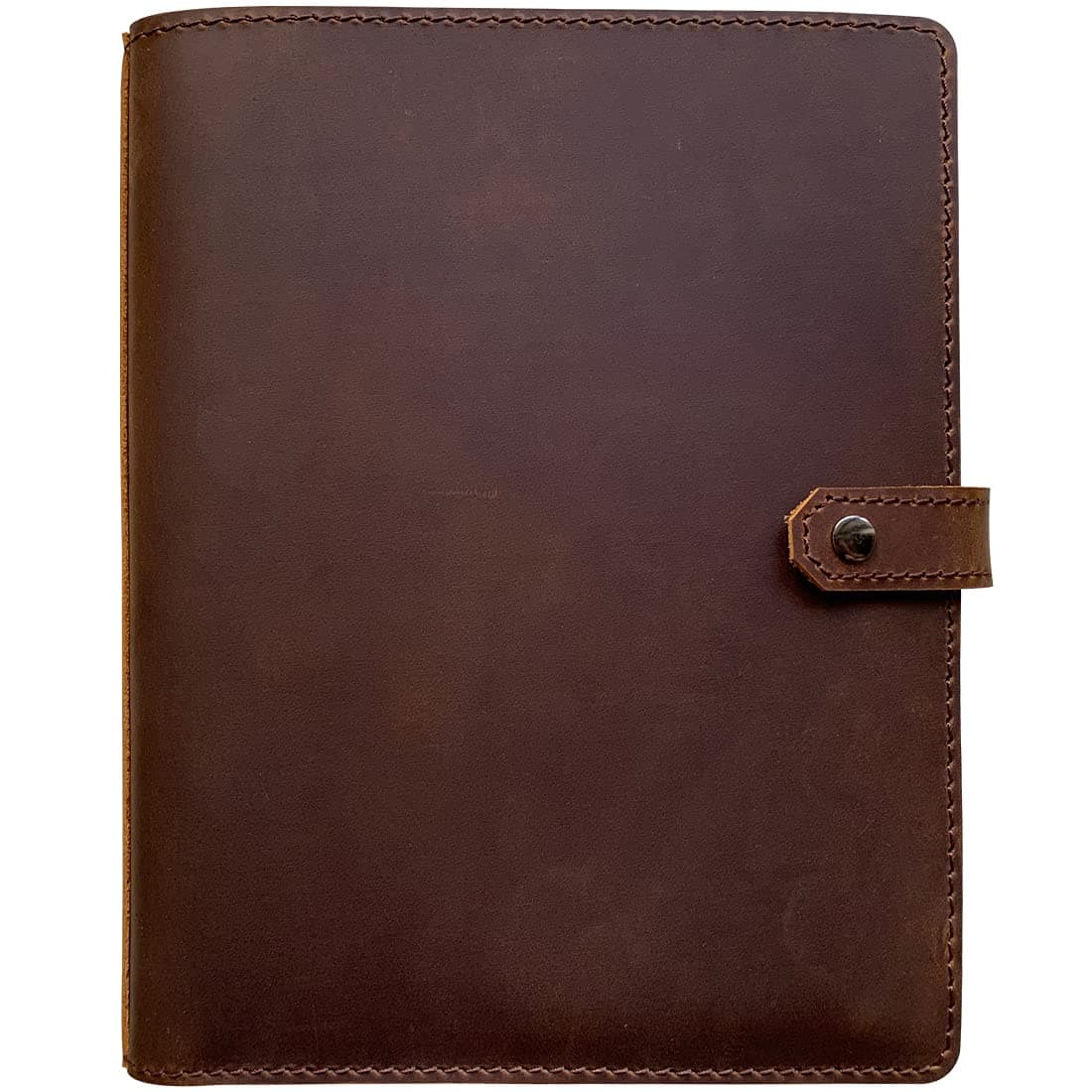 Genuine Leather Binder Portfolio, 6 Ring Binder Organizer with Inner Pockets and Pen Holder, A5