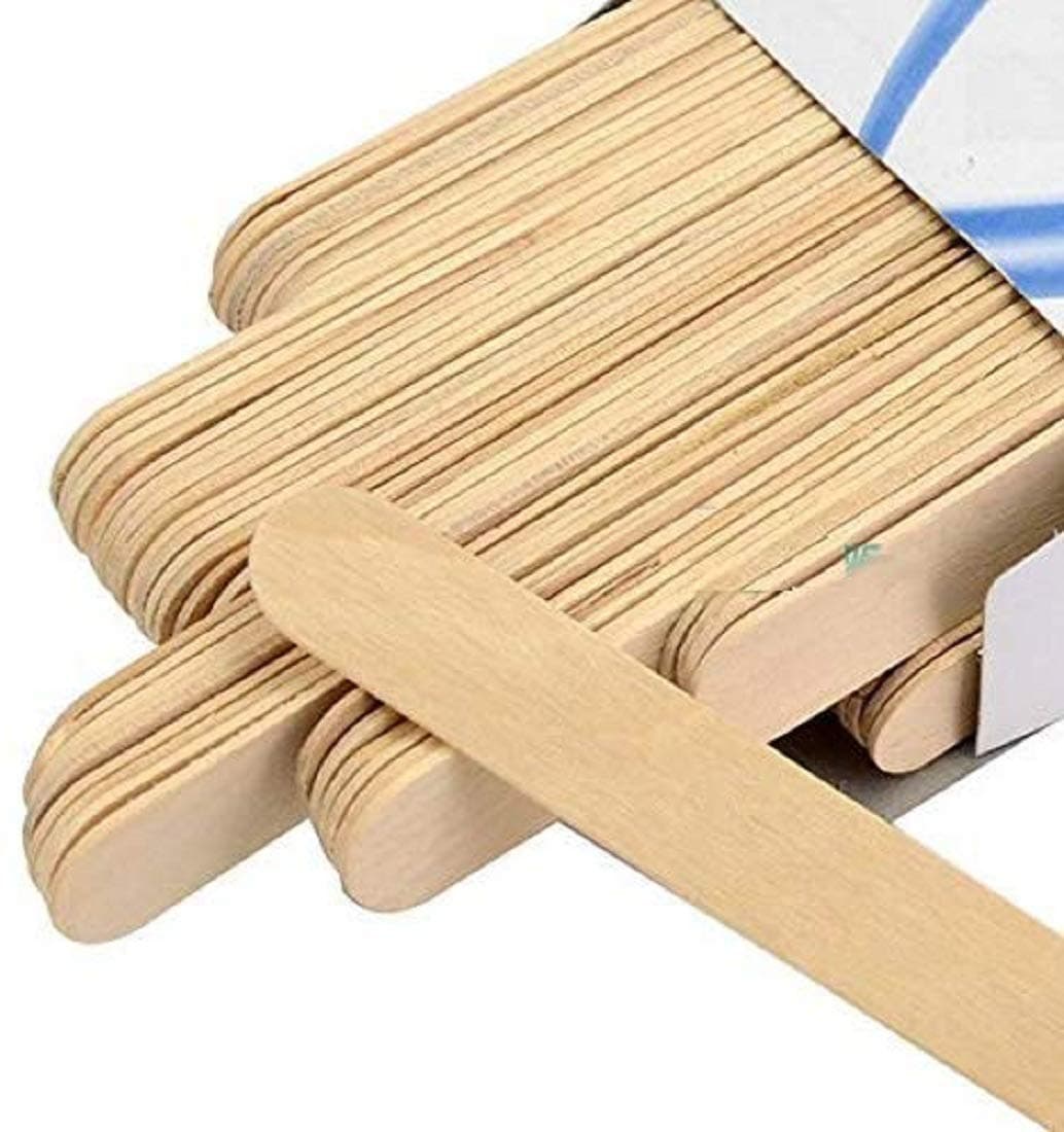 AVNISH Wooden Wax Sticks Spatulas, Wax Applicators Knife, Wooden Ice Cream Craft Sticks for School Projects (50 Sticks)