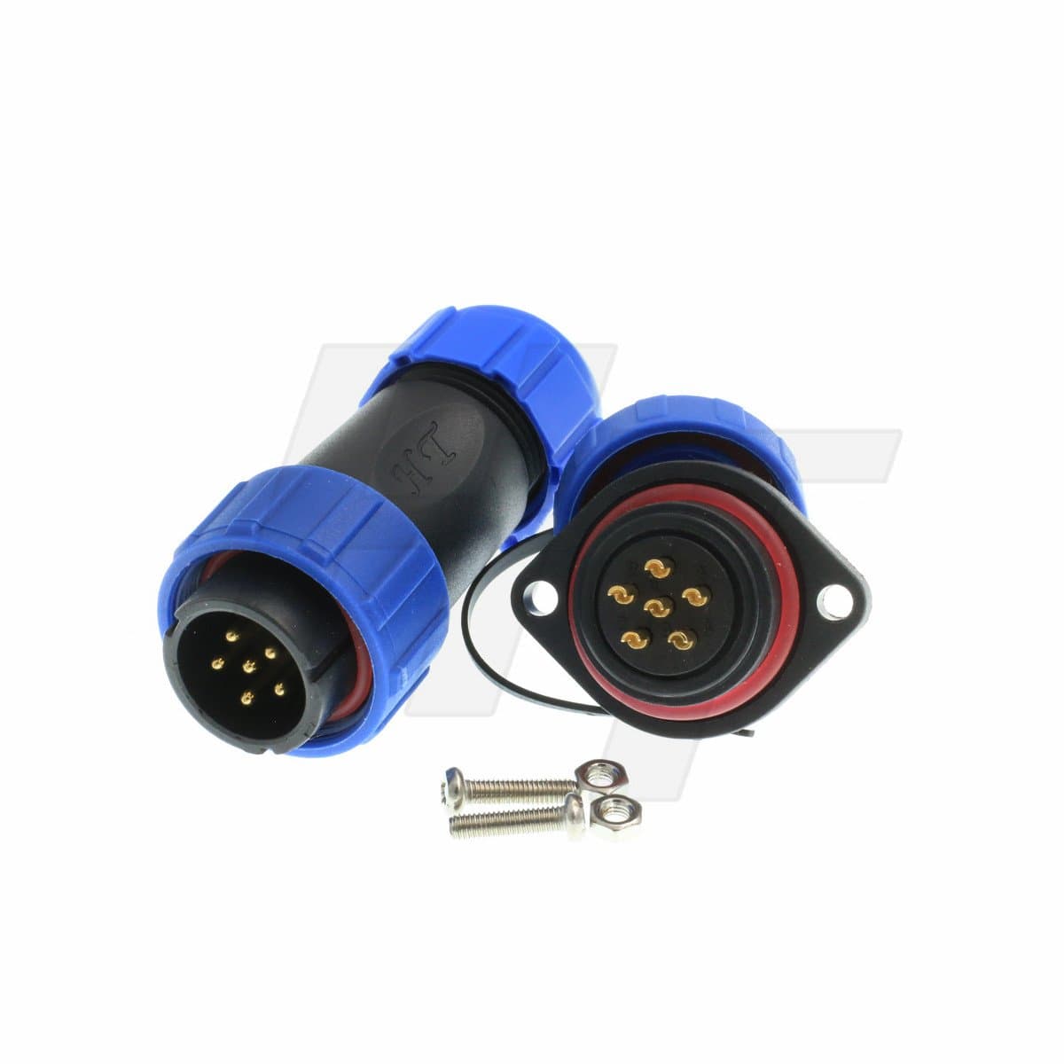 HE21 6 Pin Connector Circular Aviation Male Plug Female Panel Socket Outdoor Waterproof IP68 Power Electrical Connector, 15A Current