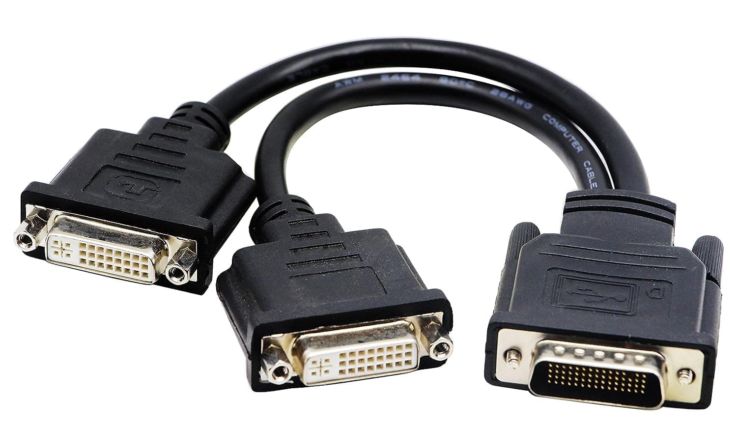 zdyCGTime DMS-59 to DVI Splitter Cable Connector For Dual Monitor Setups or as a DVI Adapter Y Cord Dongle-10inch