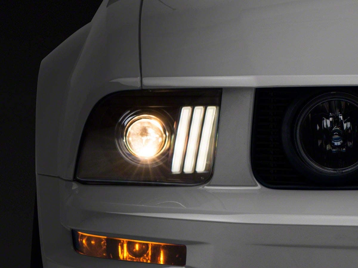 DRL Projector Headlights; Black (05-09 GT, V6)