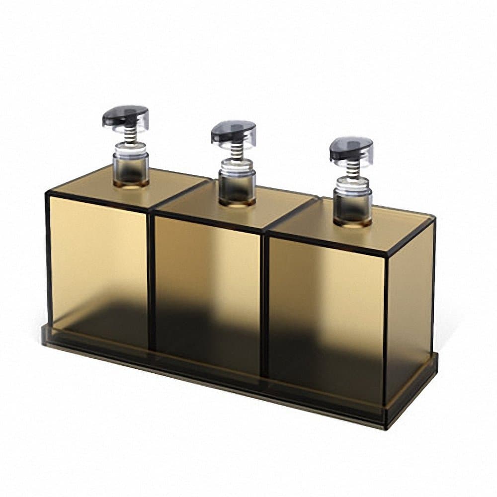 LUQHUQ Soap Dispenser for Bathroom (600ml X 3)(Brown)