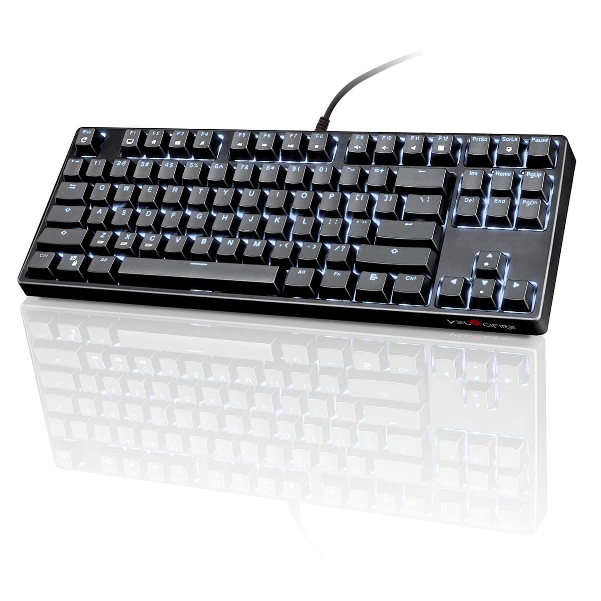 VELOCIFIRE TKL02 87 Key Mechanical Keyboard with Outemu Brown Switches, and LED Backlit for Copywriters, Typists and Programmers ?