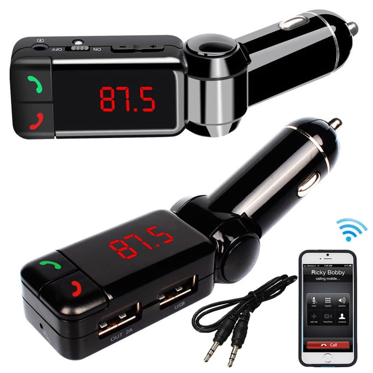 Jahoo LCD Wireless Bluetooth Car Kit Mp3 Player Fm Transmitter Modulator USB Sd MMC High Performance Digital Wireless Bluetooth FM Transmitter,in-Car Bluetooth Receiver
