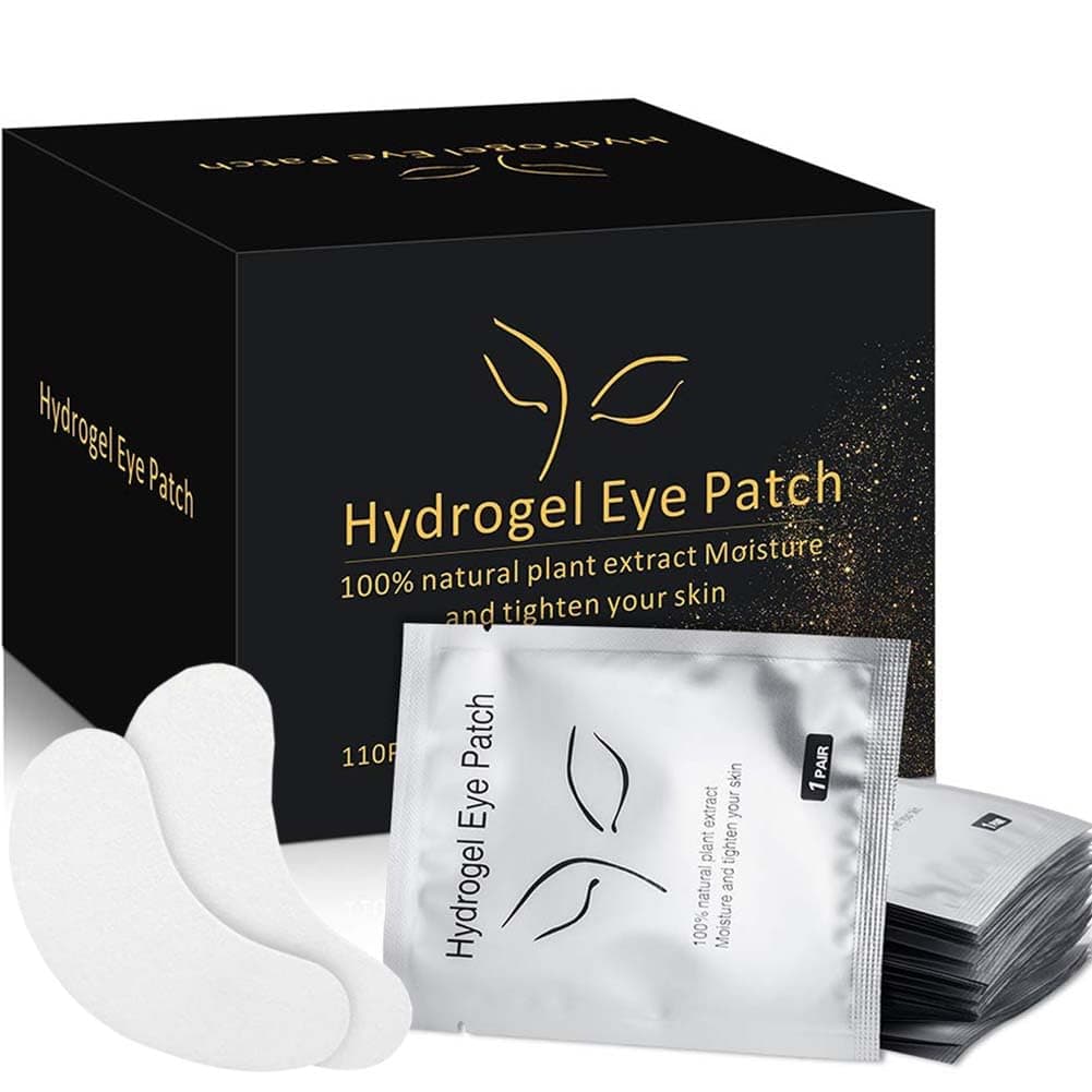 110 Pairs Under Eye Pads, Eyelash Extension Eye Pads, 100% Natural Hydrogel Eye Patch Lash Gel Pad for Eyelash Extensions, Beauty Makeup Eye Mask Kit