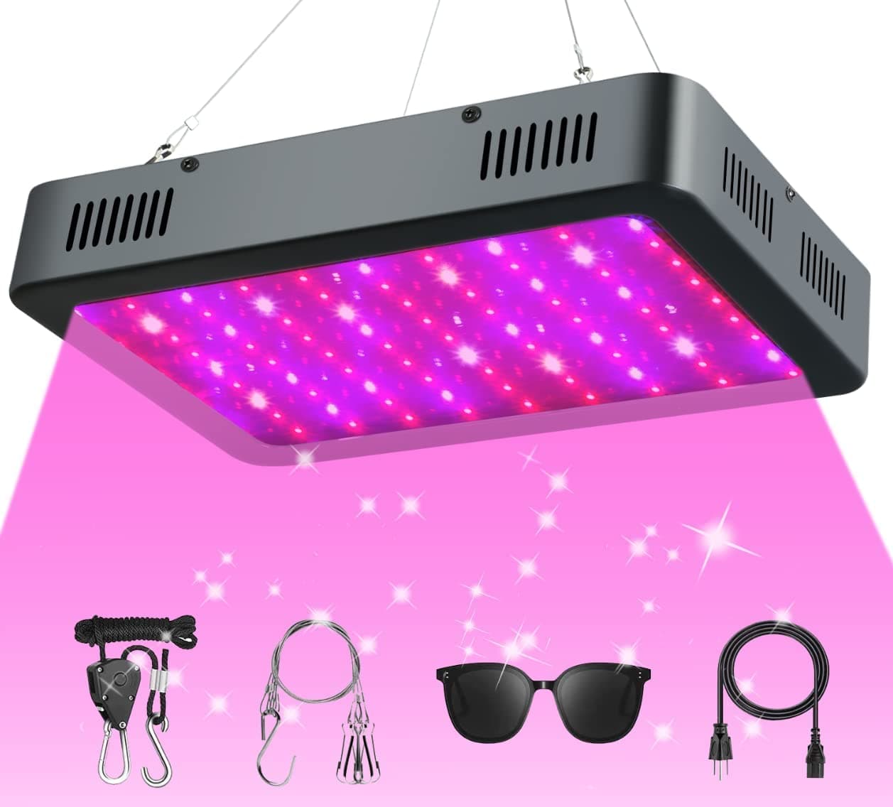 1200W LED Grow Light, Full Spectrum Plant Light with Daisy Chain, Grow Lights for Indoor Plants Greenhouse Hydroponic Growing Lamps with Veg Bloom Switch