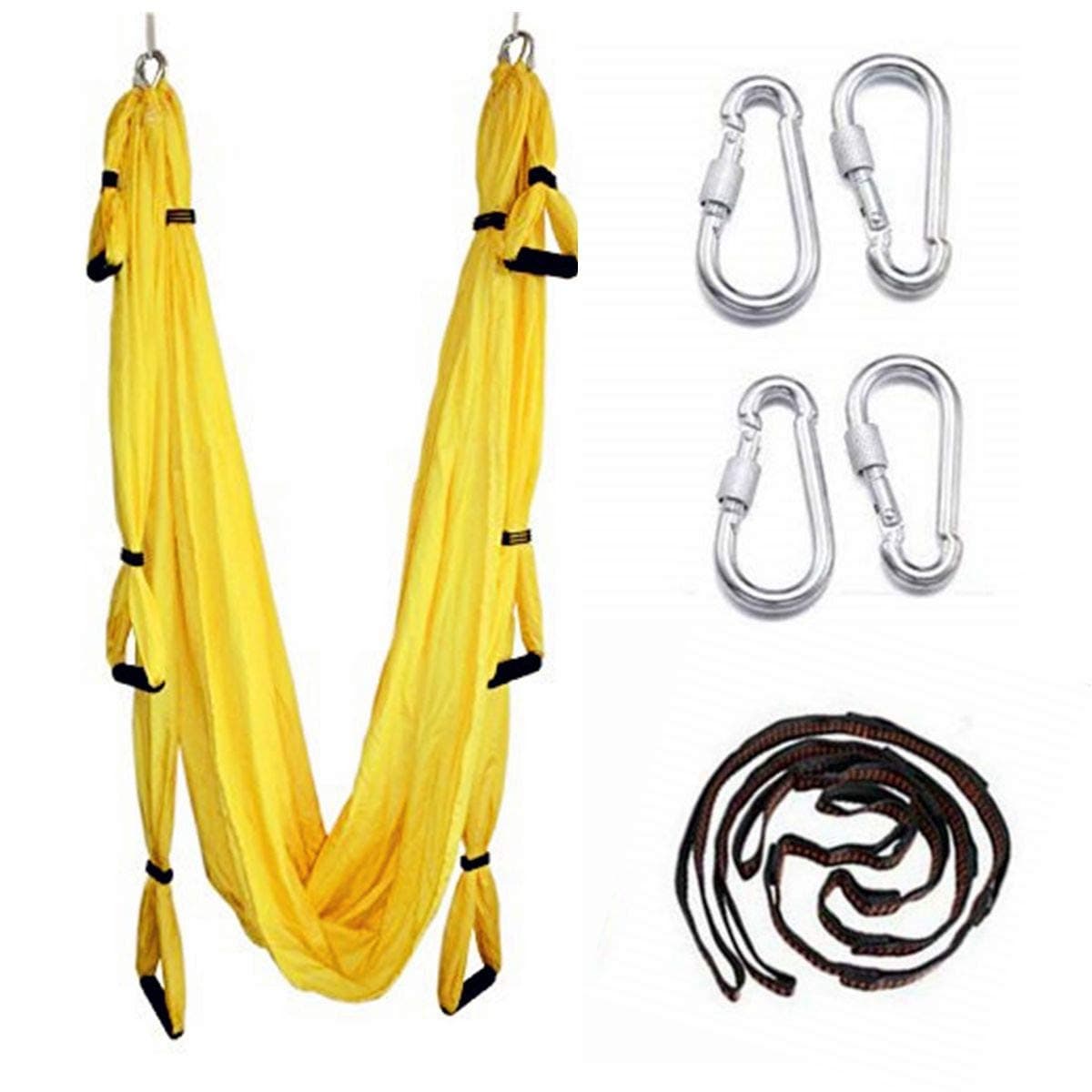 EverKing Aerial Yoga Swing - Ultra Strong Antigravity Yoga Hammock/Sling/Inversion Tool for Air Yoga Inversion Exercises (Yellow)