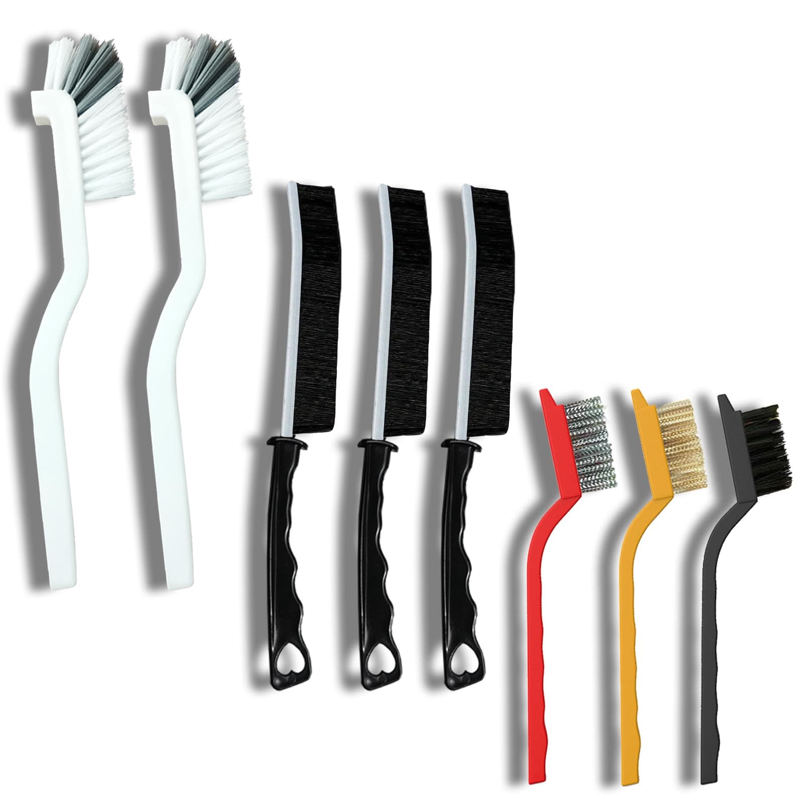 Crevice Cleaning Brush Set, Multi-Purpose Hard Bristle Brushes for Deep Cleaning Kitchen, Bathroom, Grout, Sink, Cup, Teapot, Bottle, Blender, Corners, Tight Spaces & More