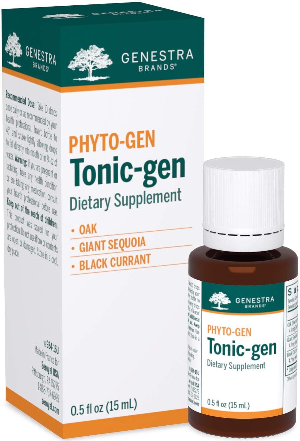 Genestra Brands Tonic-gen | Oak, Giant Sequoia, and Black Currant Herbal Supplement | 0.5 fl. oz.