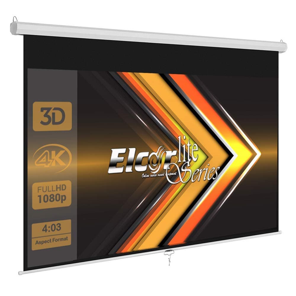 lite Series Manual auto-Lock Projection Screen, 84-Inches Diagonal in 4:03 Format, 1080P Full hd, 4k Technology