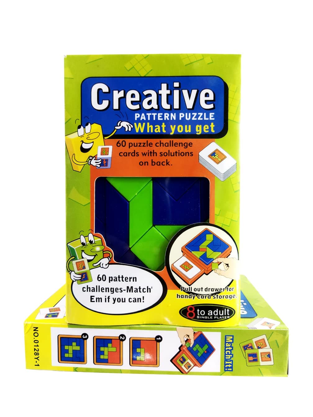 PLUSPOINT 14 Piece IQ Pattern Puzzle for Kids Fun & Brain Teaser with 60 Challange Brain Teaser Early Learning Educational Toys for 3 4 5 6 7 Year Old Kids STEM Gift (Pattern Puzzle)