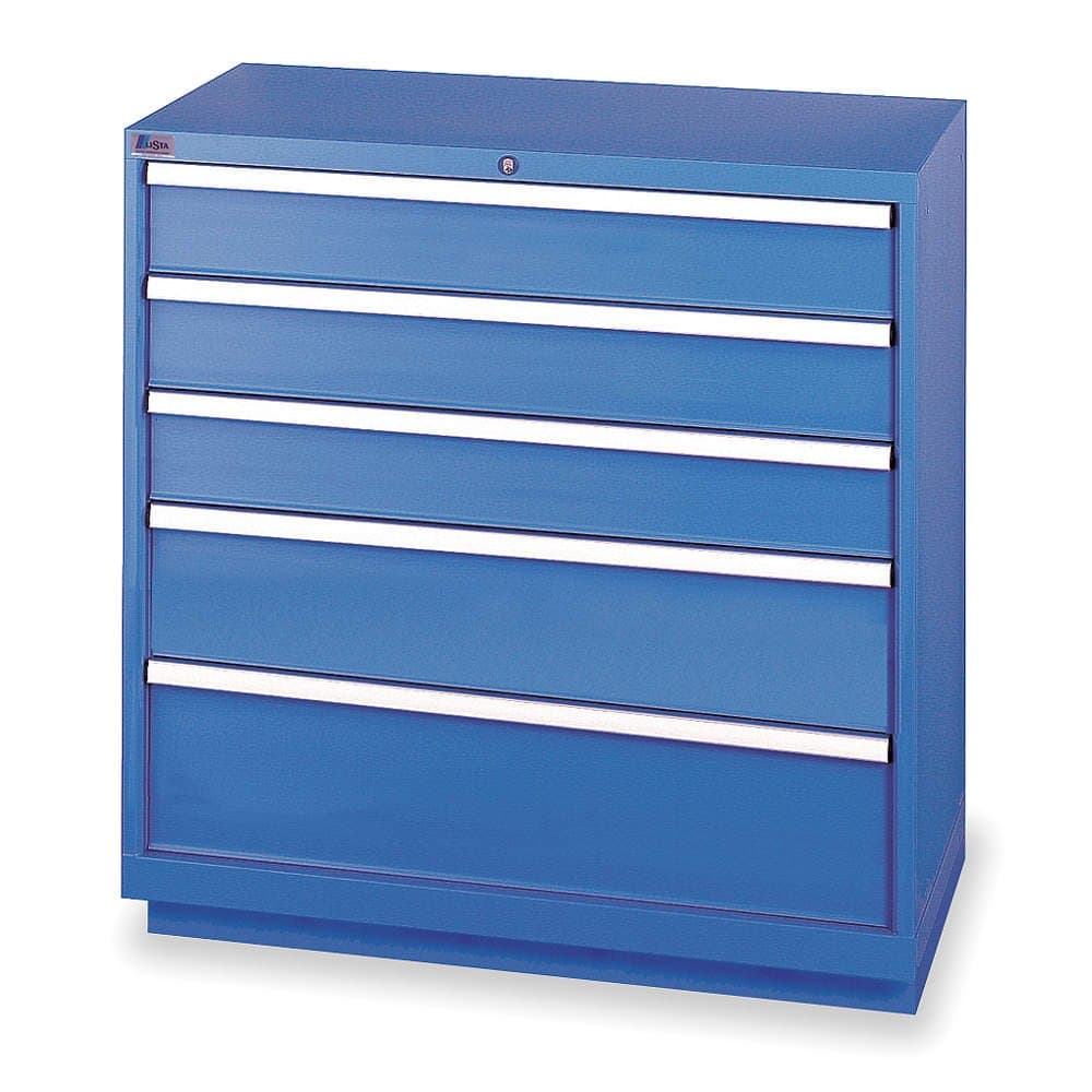 Lista International HS0900-0501FA-WWG Modular Drawer Cabinet, 5 Drawers, 40-1/4" Width x 22-1/2" Depth x 41-3/4" Height, Bright Blue