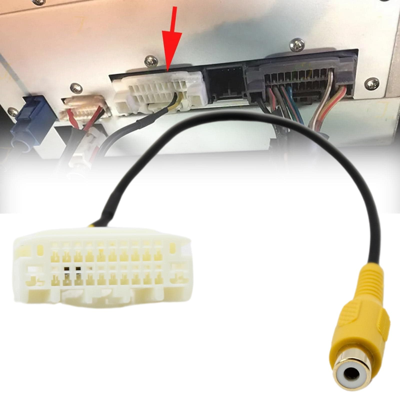 EWAY Backup Camera Wire Harness to Factory Radio for 2007-2017Jeep, 2008-2017 Dodge, 2007-2016 Chrysler Reverse Rear View Camera Input Harness RCA to OEM Radio Display Adapter