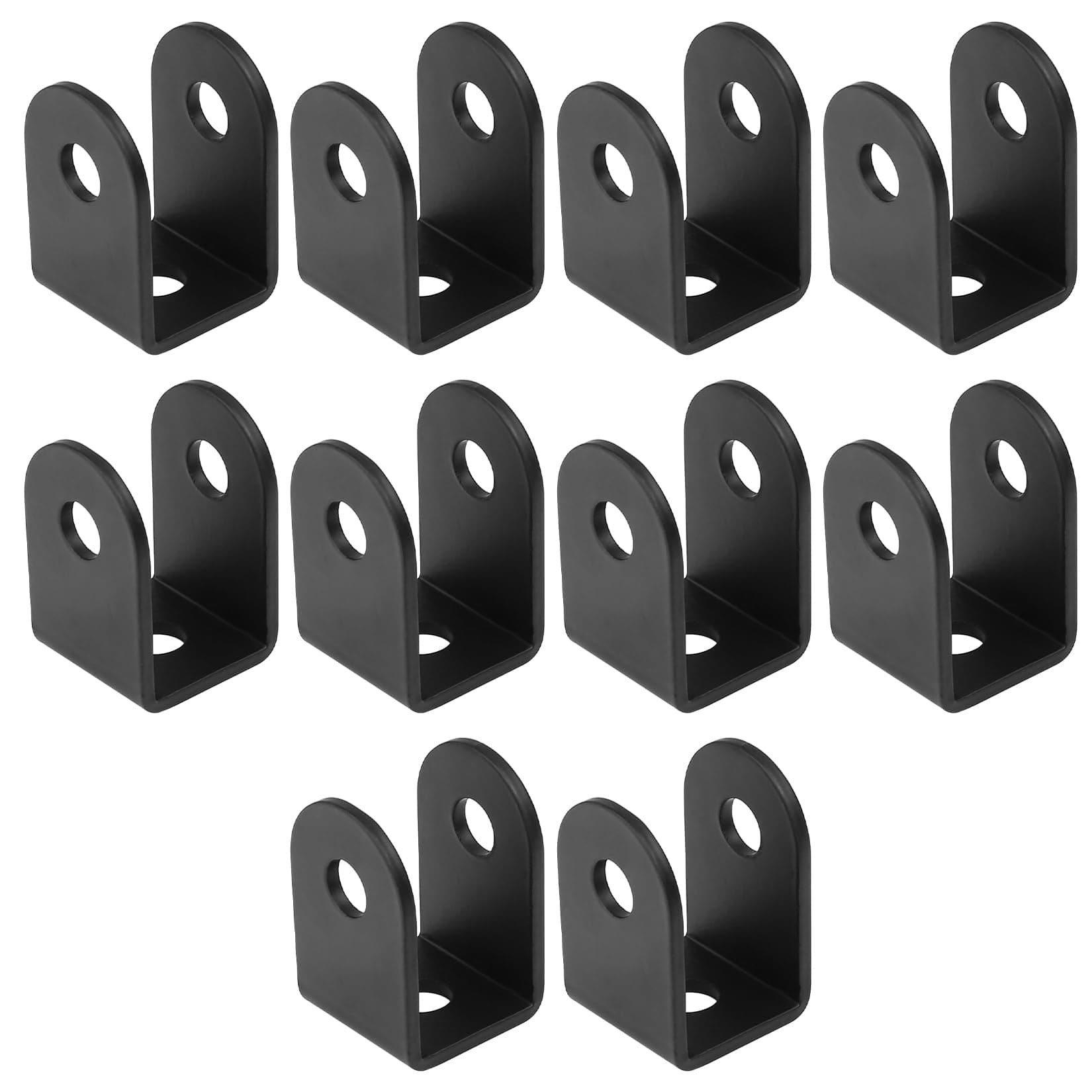 10 Pcs U Brackets for 1" Panels Pilasters, U Bracket for 25mm Cubicle Partition, U Shaped Brackets Fasteners Stamped Alloy Steel, Restroom Partition Hardware, Thickness 2.8 mm, 1⅛" x 1⅛" x 1¾"