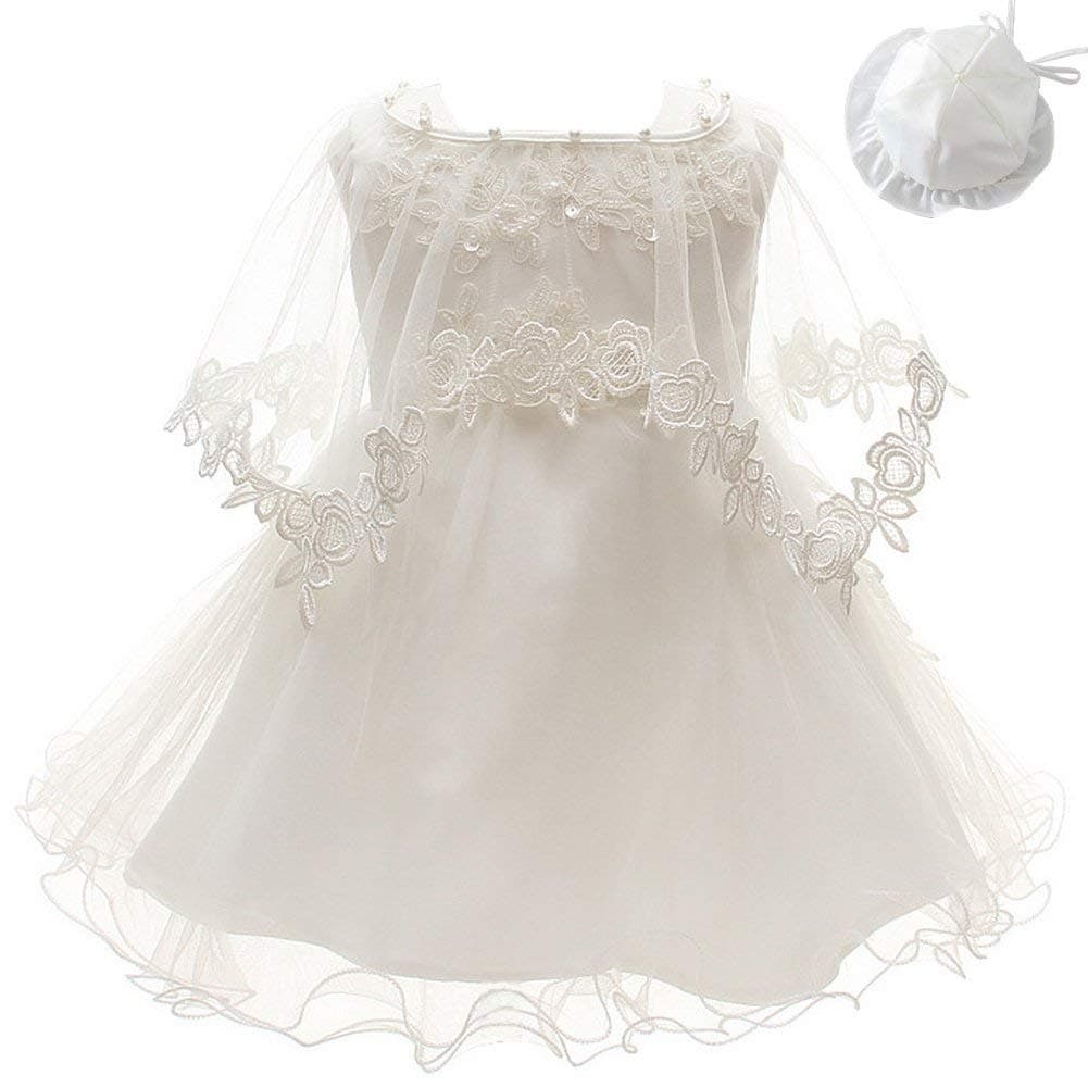 3Pcs Set Baby Girl Dress Christening Baptism Gowns Formal Dress