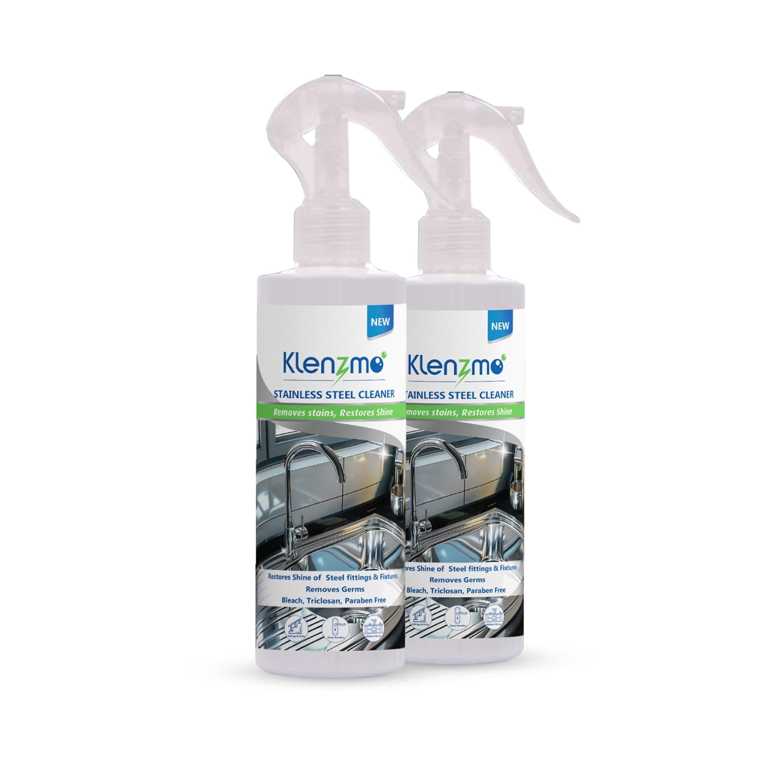 by Kleenest Specialist Stainless Steel Cleaner Spray – 270ml (Pack of 2) | Removes Grease, Fingerprints & Watermarks | For Stainless Steel Appliances, Sinks, Cooktops & Countertops