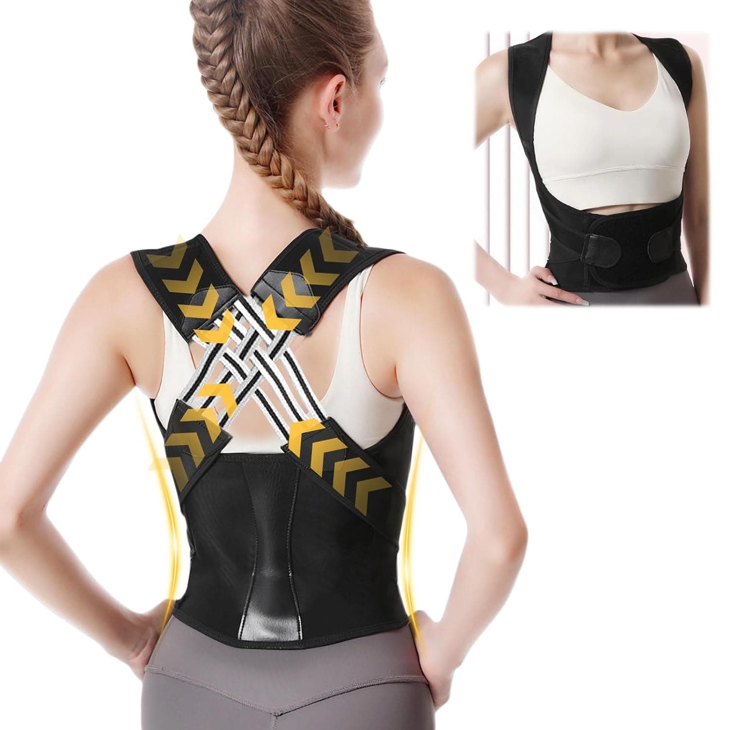 Back Brace Posture Corrector for Men and Women,Adjustable Back Posture Belt Office Home Gym,Invisible Back Posture Correction Belt for Body Correction, Shoulder and Spine (3XL)